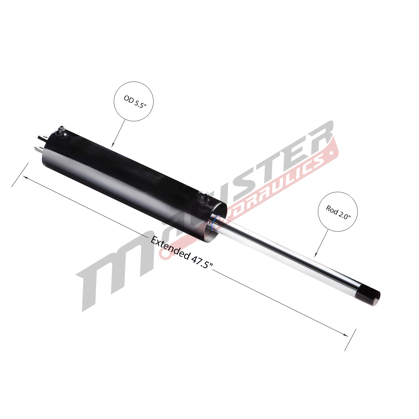 5" bore x 20" stroke Dump Hoist Hydraulic Cylinder