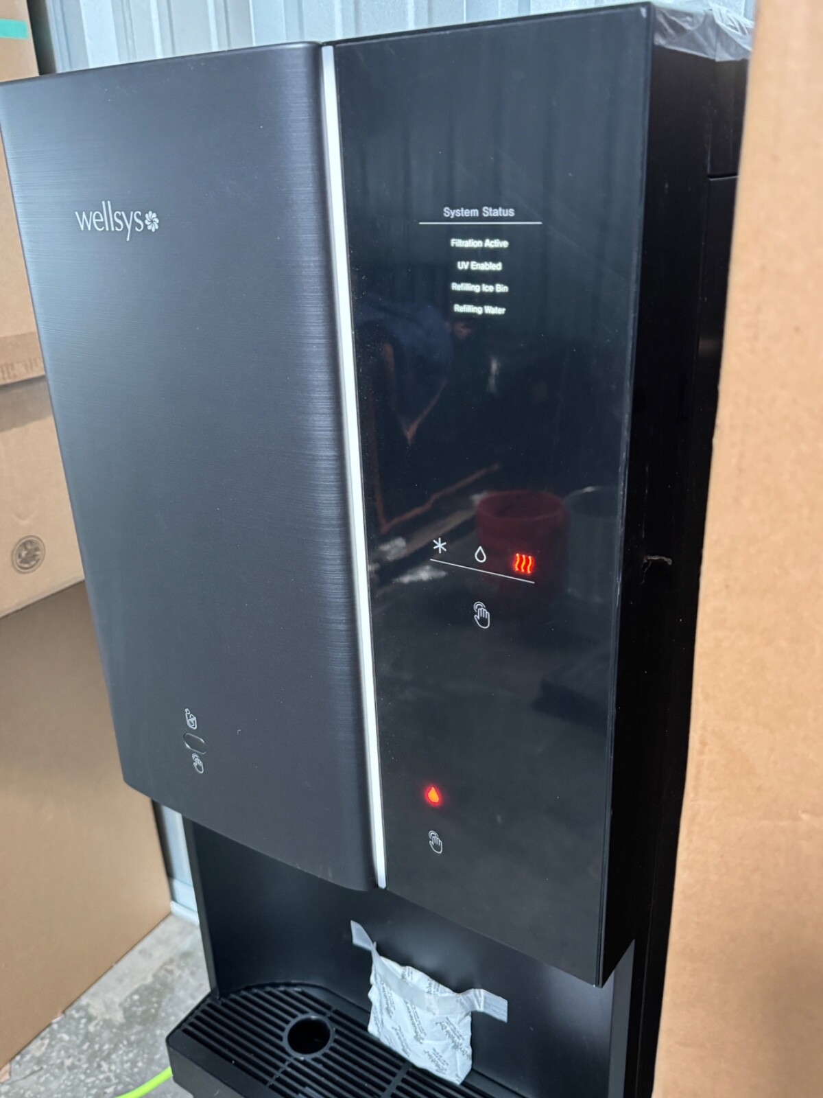 Wellsys i14 Touchless Hot Cold Ambient Water & Ice Dispenser Holds 13.2 lb Ice