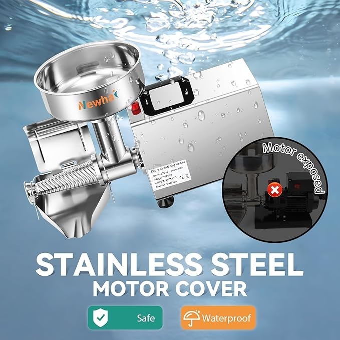 Newhai 450W Electric Tomato Strainer Commercial Sauce Maker Stainless Steel