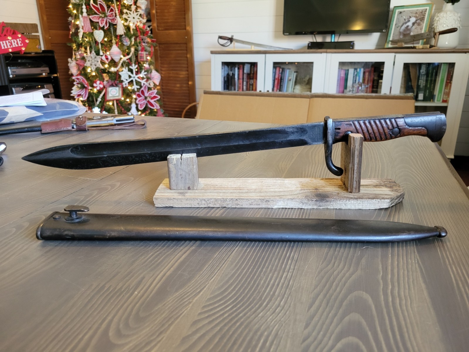 EXCELLENT! WWI German Mauser Butcher Blade Bayonet & Sheath