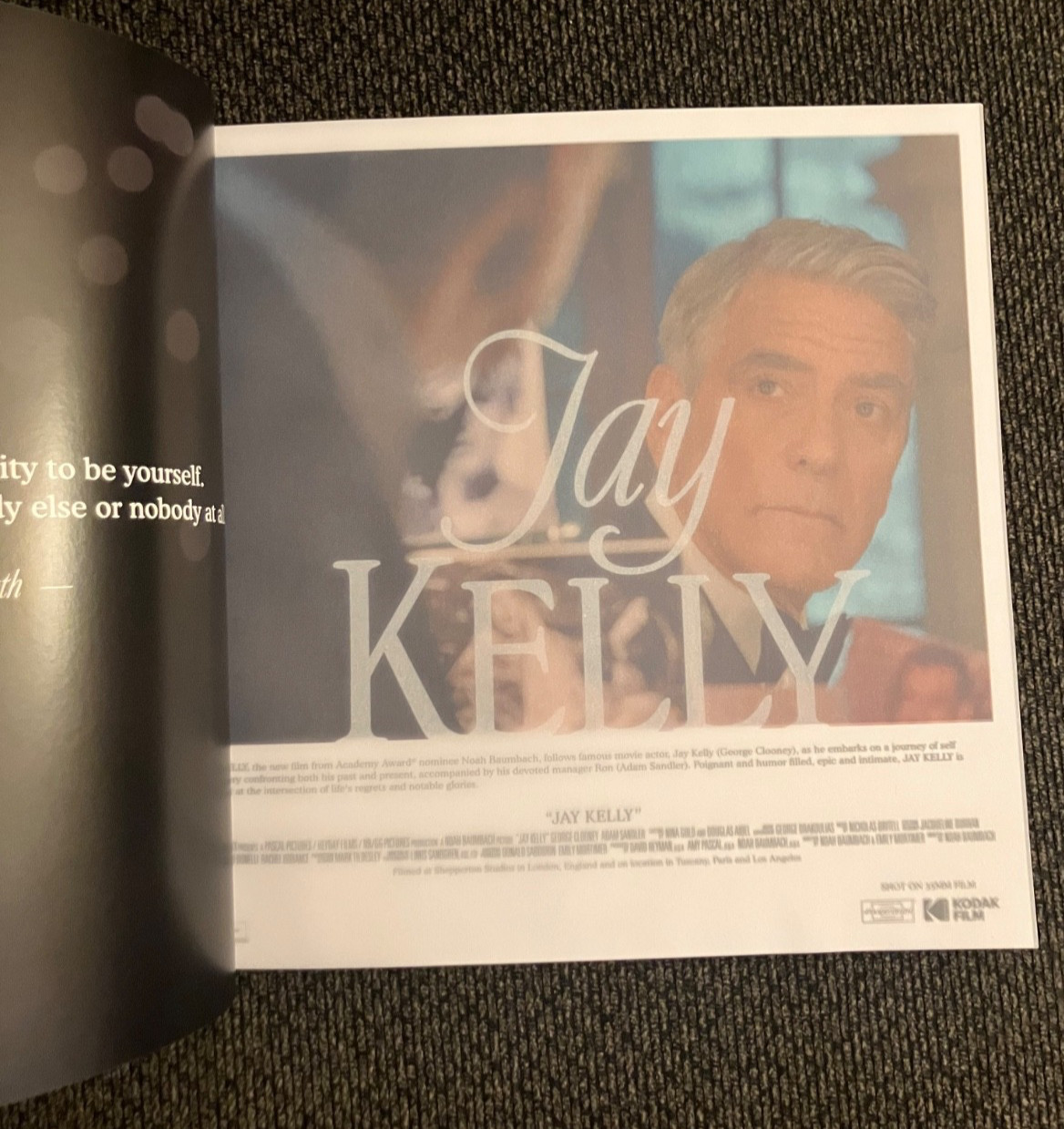JAY KELLY (2025) 11x17 IN POSTER & PROGRAM NEW NOAH BAUMBACH GEORGE CLOONEY