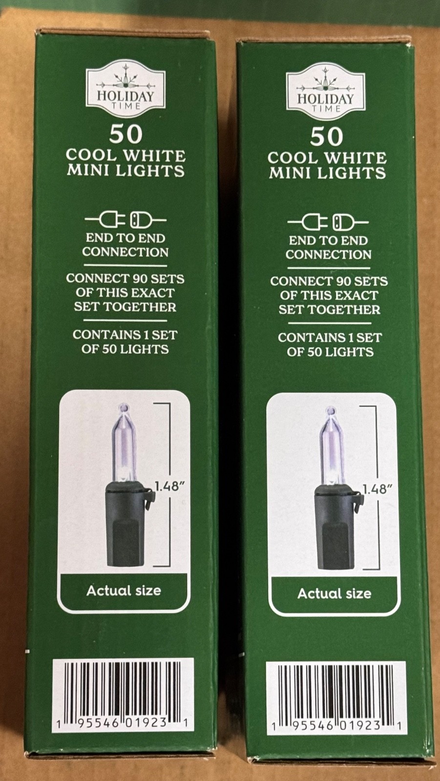 (2) NEW Holiday Time 50ct COOL WHITE Led Lights GREEN Wire Wedding 100 Total