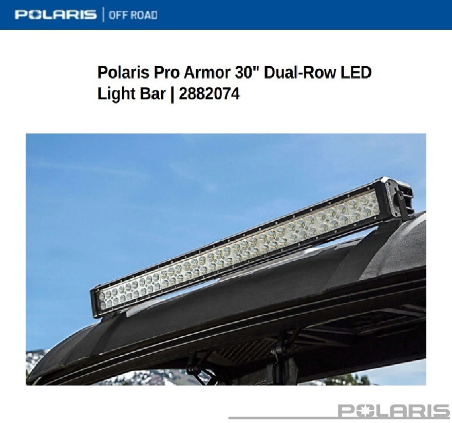 Polaris 10'-15' Ranger/RzR Pro Armor 30" Dual-Row Combo  LED Light Bar- 2882074