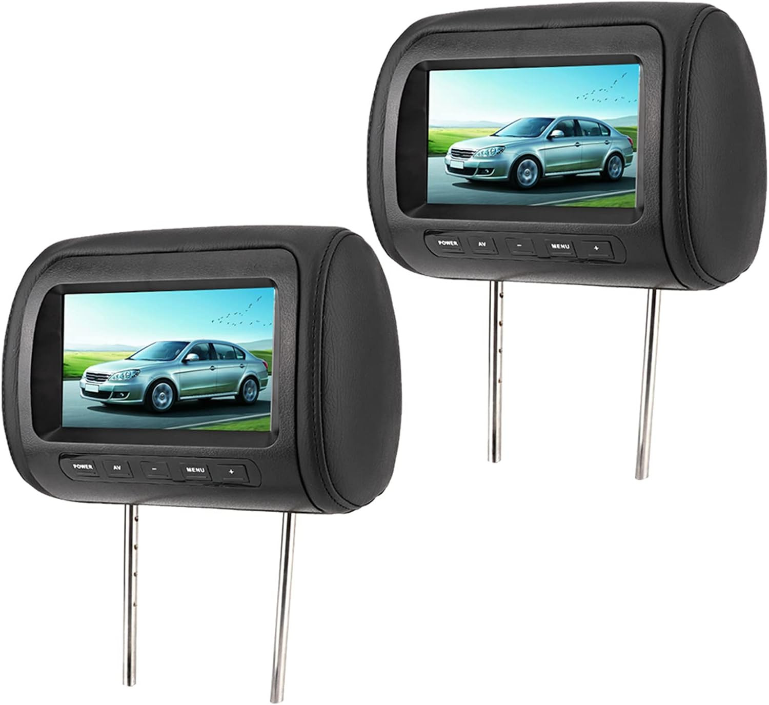 Car Tv for Back Seat, 2Pcs 7 in Control Headrest LCD Video Monitor MP5 Display B