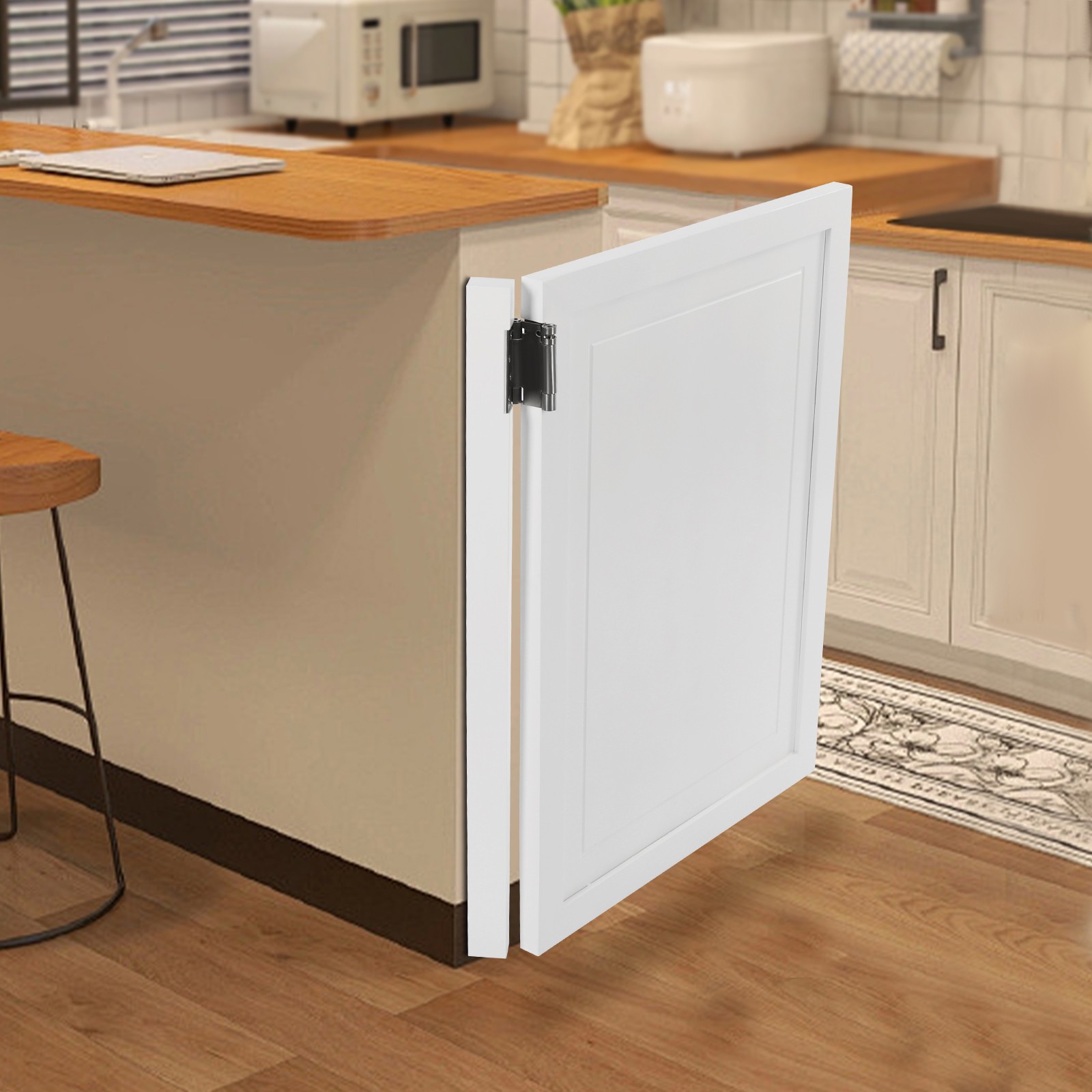 Wooden Partition Door Half-waist Close Partition Doors with Hinges for Entrance