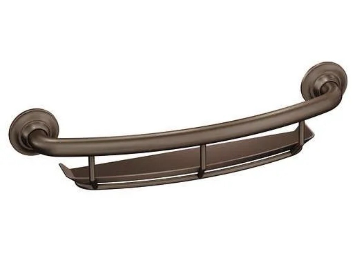 Moen Designer Bath Grab Bar  Integrated Shelf Old World Bronze LR2356DOWB