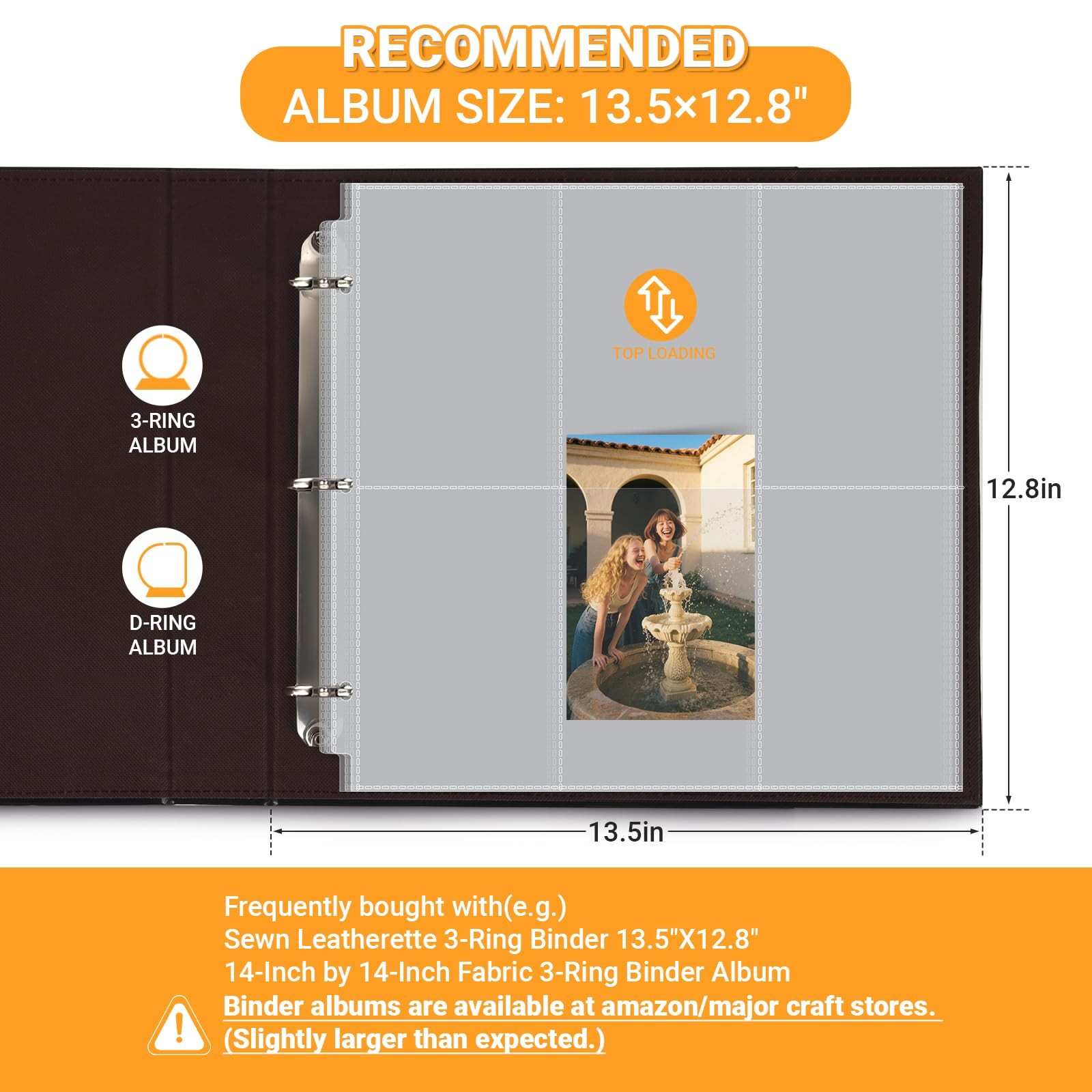 4x6 Photo Refill Pages, 20 Plastic Sleeves, Acid Free, 3 Ring Binder, White