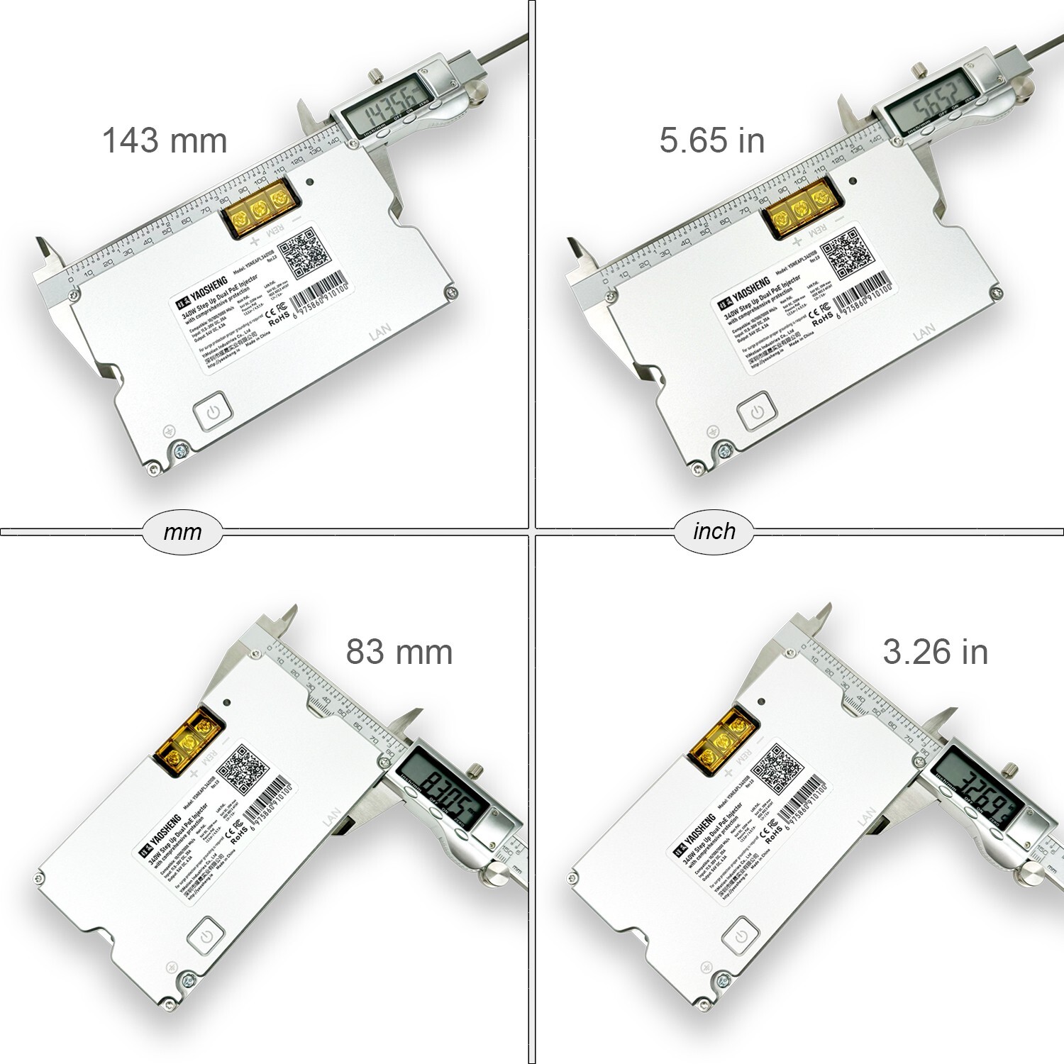 YAOSHENG 340W Step Up Dual PoE Injector for Starlink HP