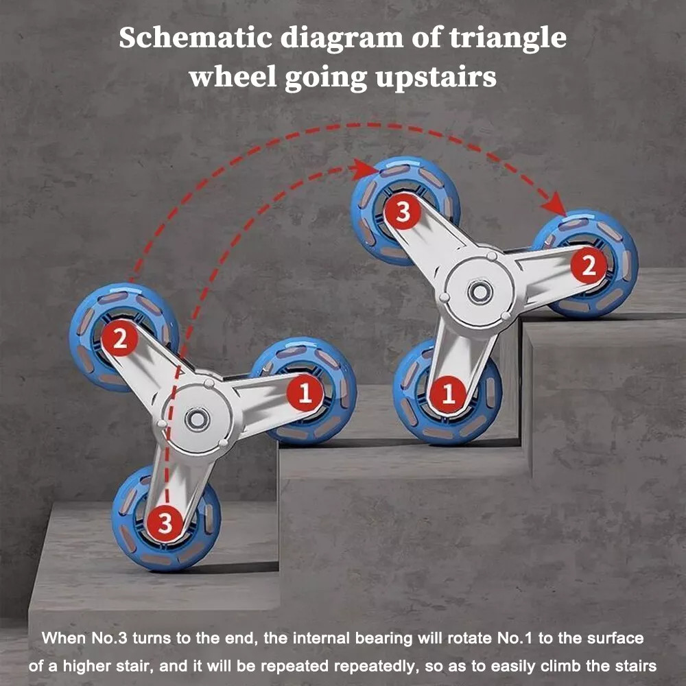 330 lbs Stair Climbing Cart Heavy Duty Folding Hand Truck Dolly 6 Wheels + Rope