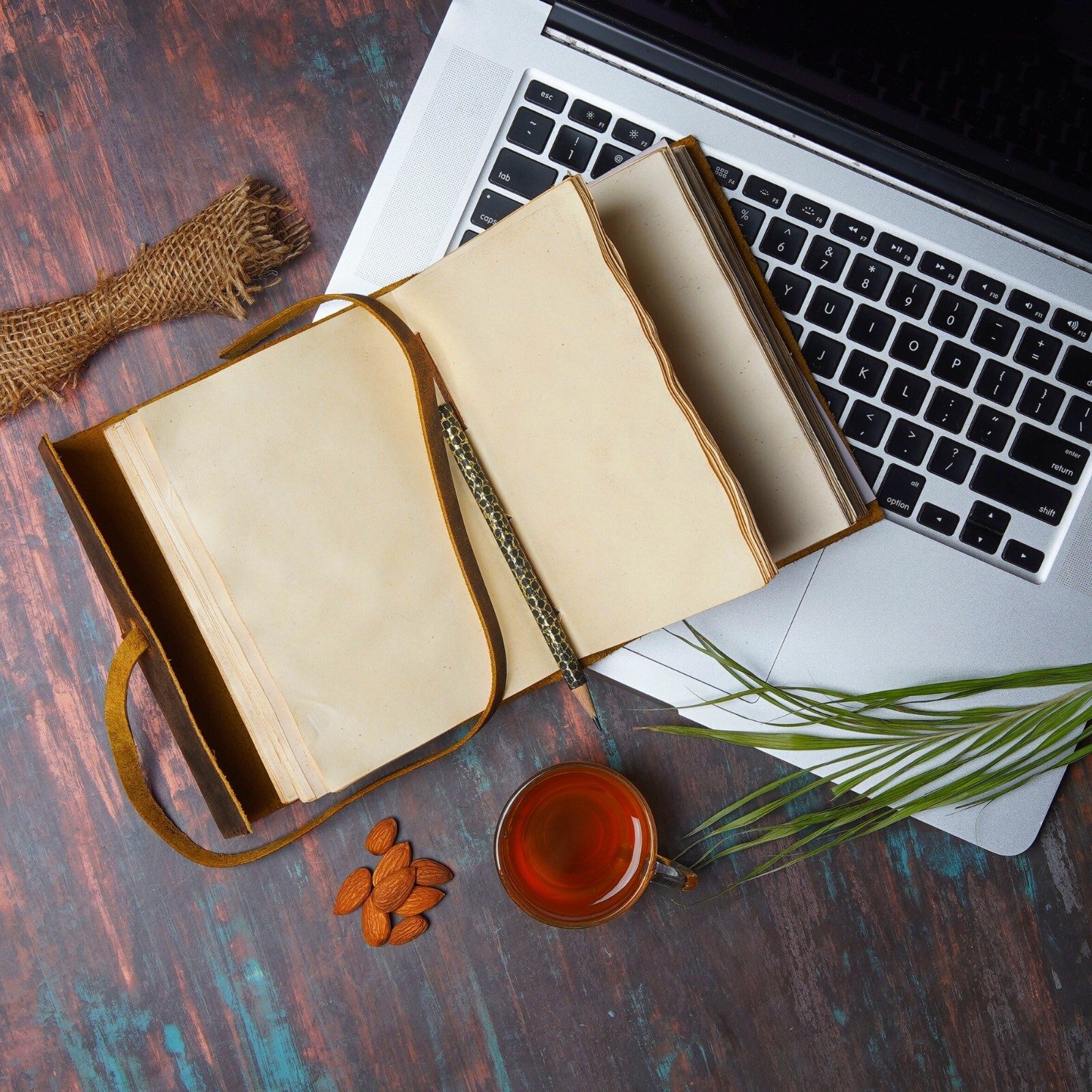 Vintage Journal 220 Antique Paper 7 X 5 inches Leather Bound Handmade Diary