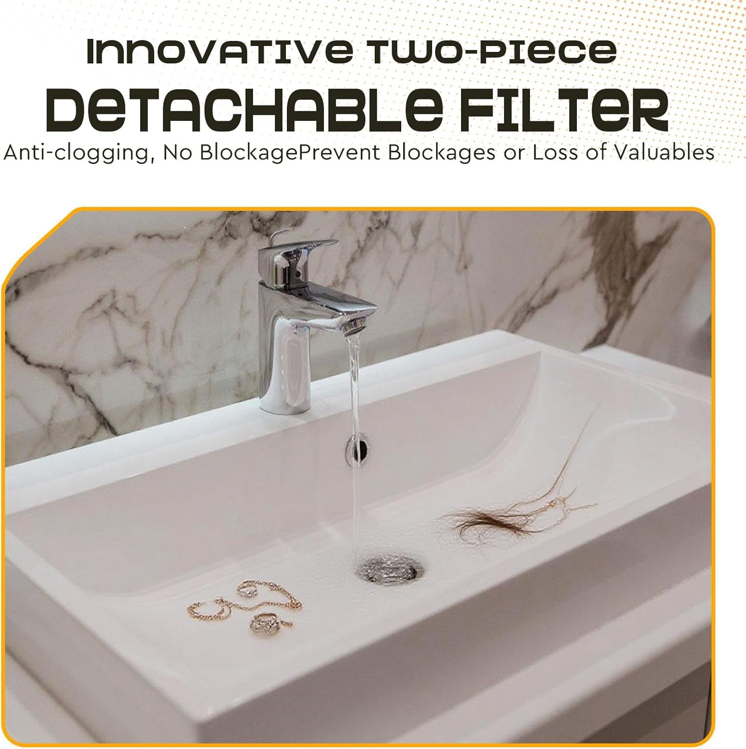 2PCS Bathroom Sink Drain Strainer Pop Up Stopper Hair Catcher Steel