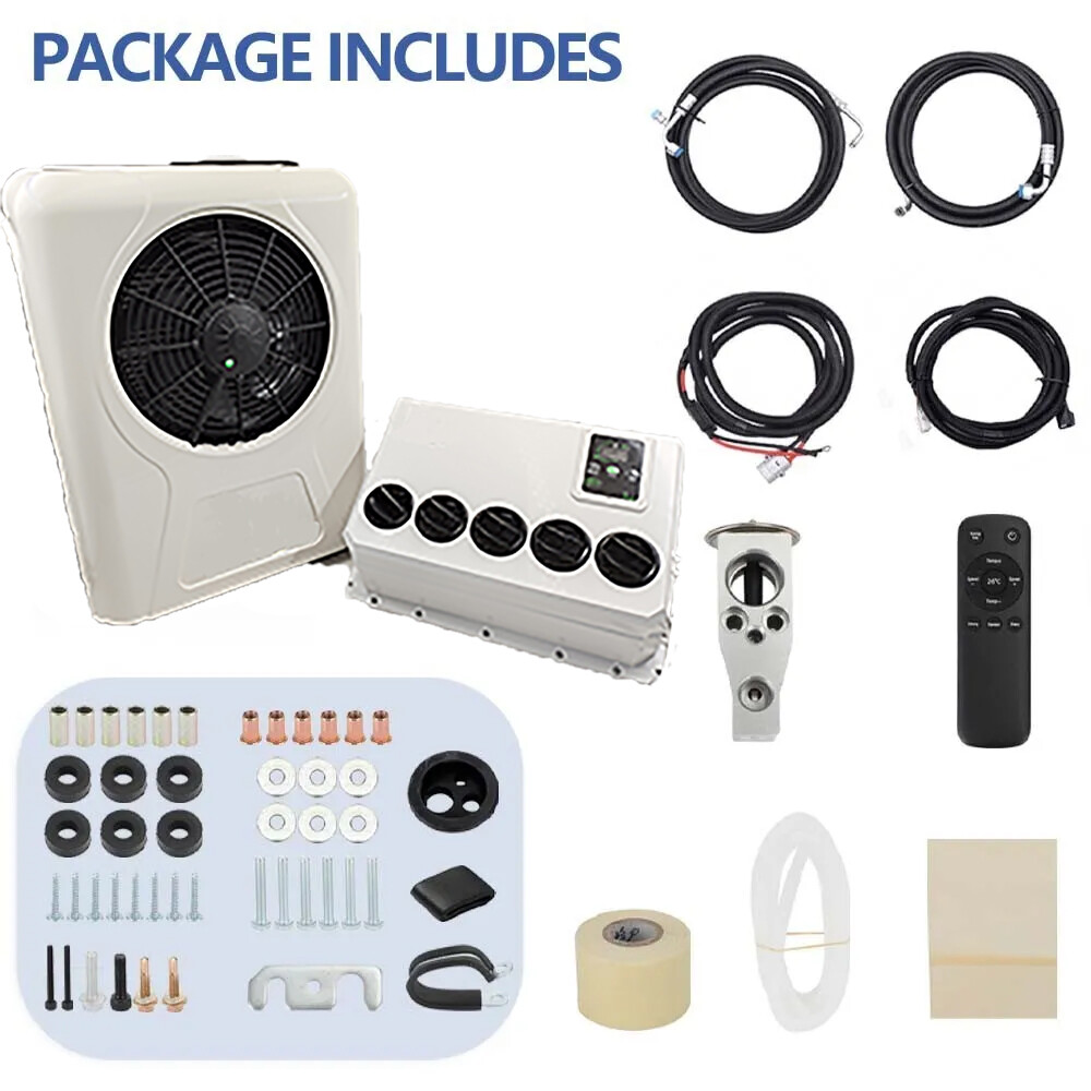 12V 12000BTU Truck Cab Air Conditioner Split A/C For Semi Trucks RV Caravan Vans