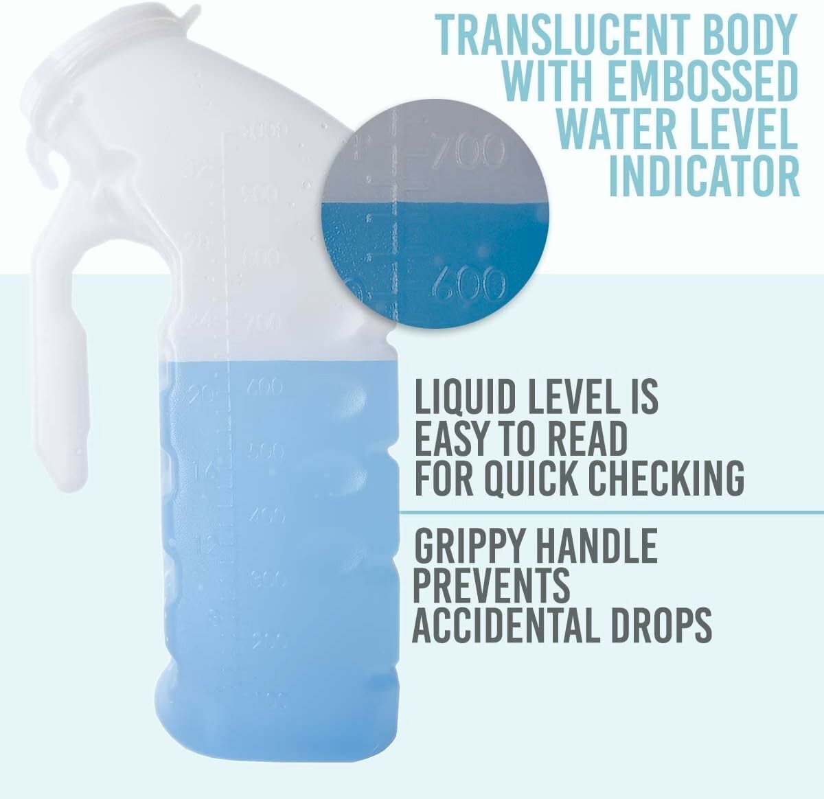 Urinals for Men (Pack of 2) Male Urinal with Odor-Shield Lid