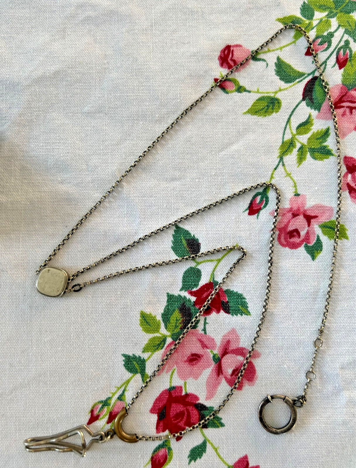 Vintage Signed SWANK Pocket Watch Chain with Slide