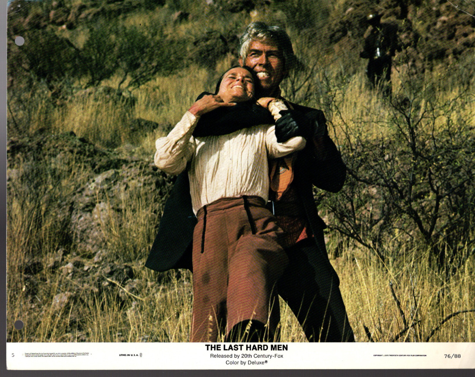 7 Lobby Cards 1976 THE LAST HARD MEN Charlton Heston, James Coburn