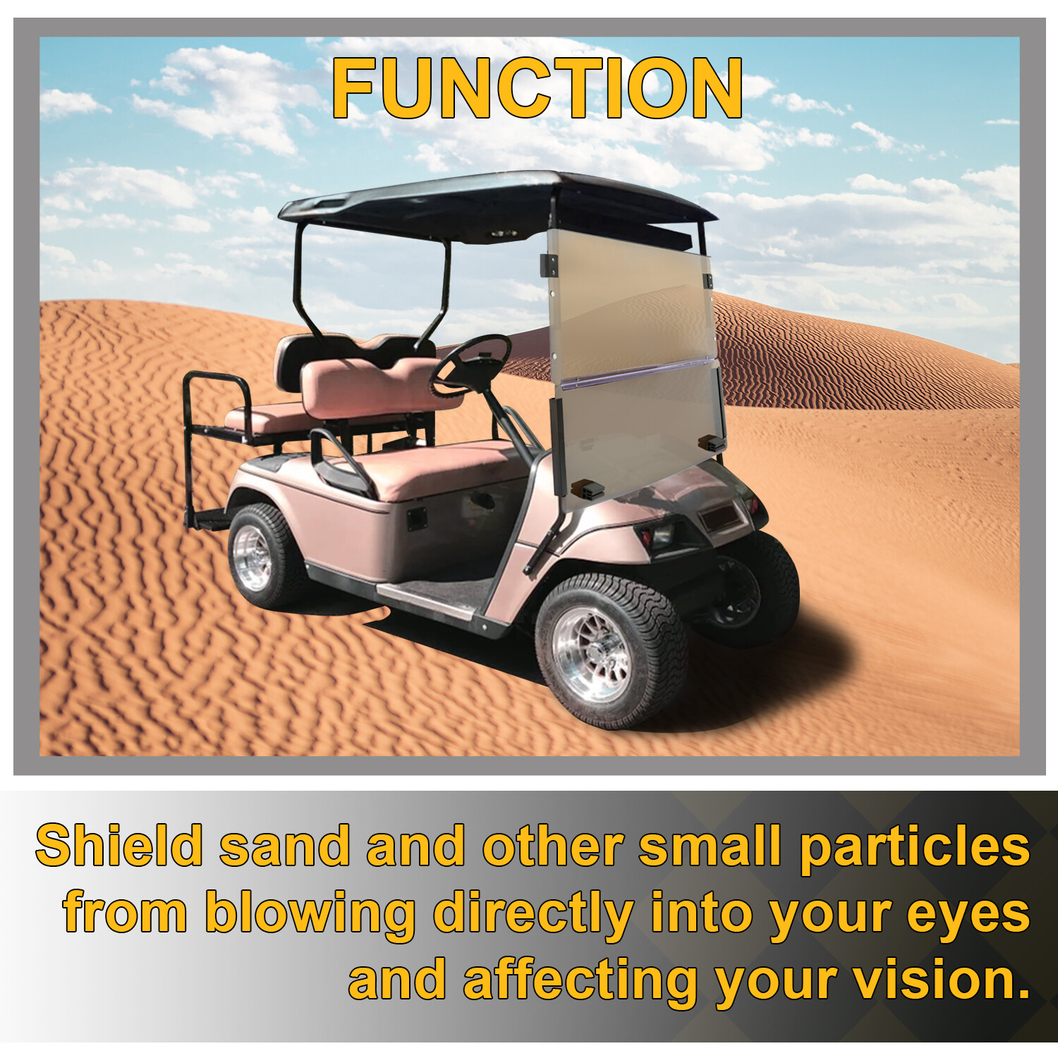 Tinted Fold Down Golf Cart Windshield Windscreen For EZGO Marathon 1986-1994.5