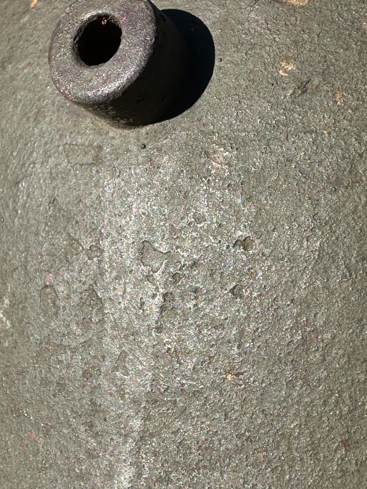 WWI WWII German M18 Combat helmet - thick camo finish - 1938 chinstrap