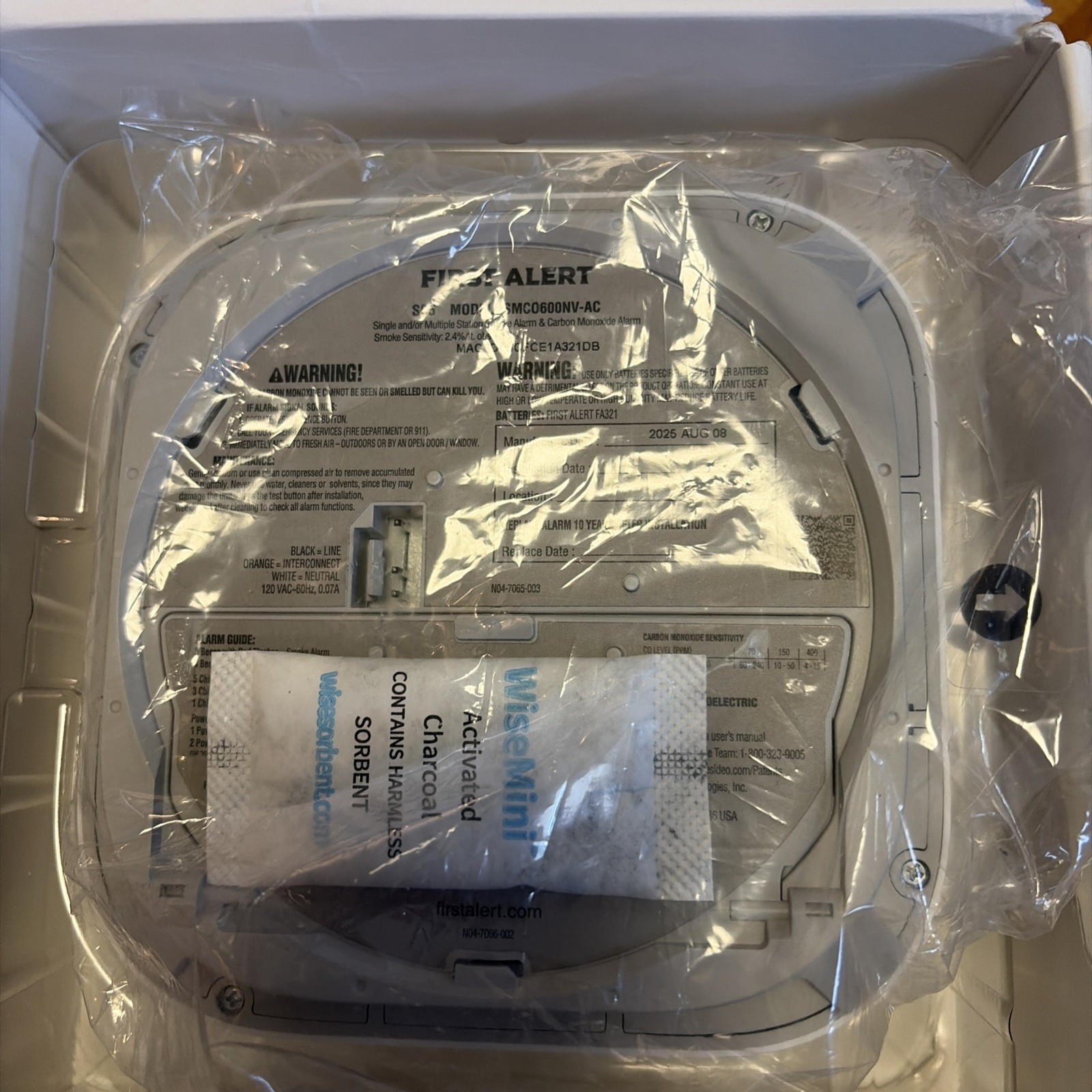 First Alert SC5 Hardwire Smart Smoke Carbon Monoxide Alarm SMCO600NVAC 1Pack