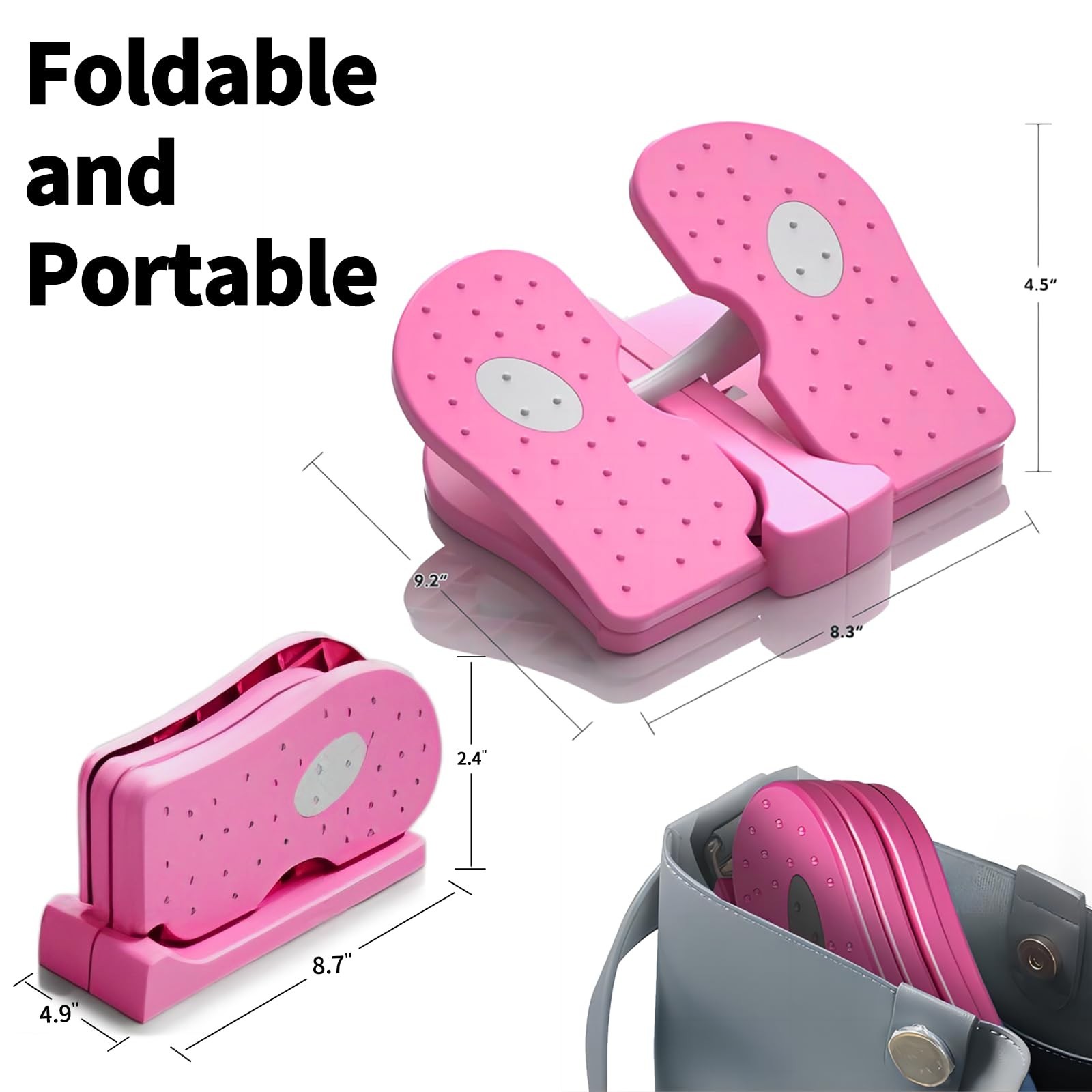 Mini Foldable Leg Exerciser Portable Foot Pedal Exercise Machine Under Desk S...