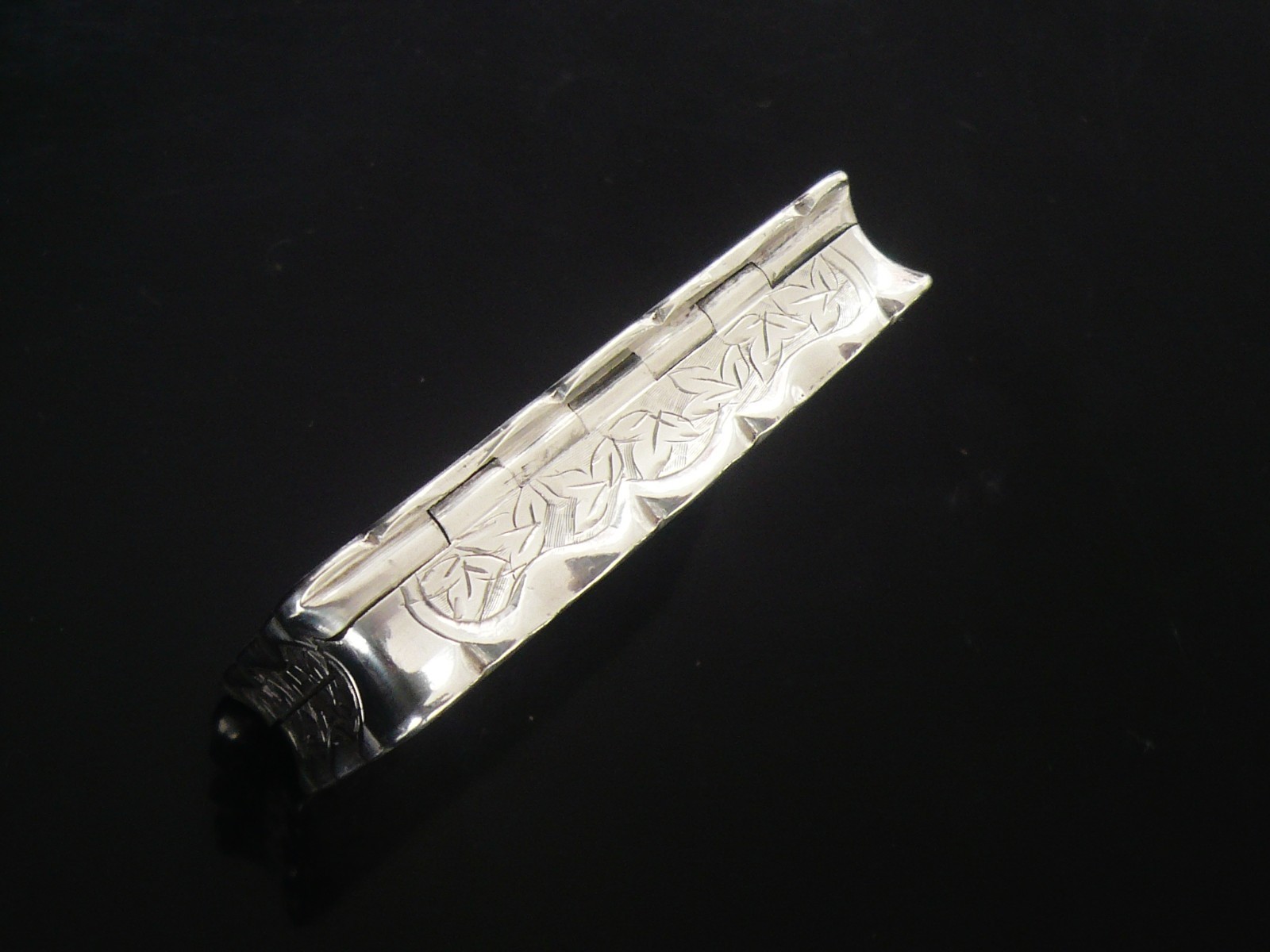 Sterling Silver Snuff Box, George Unite, Antique Birmingham 1890