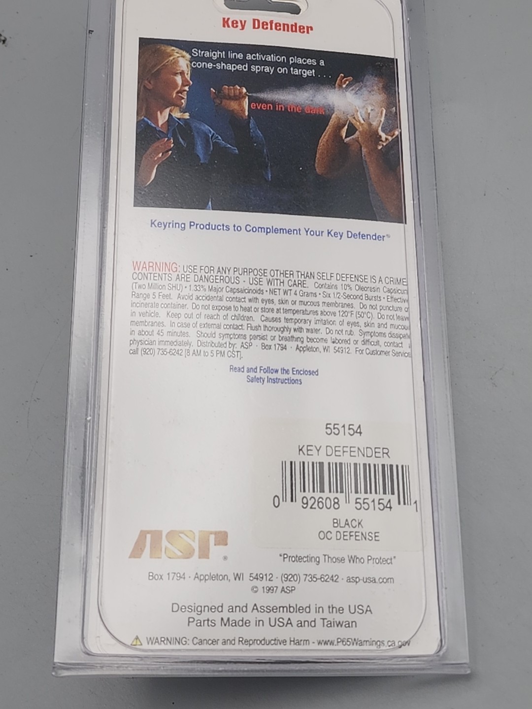 ASP Key Defender 55153 Black ORMD 5 3/4" overall. Aluminum construction NOS 1997