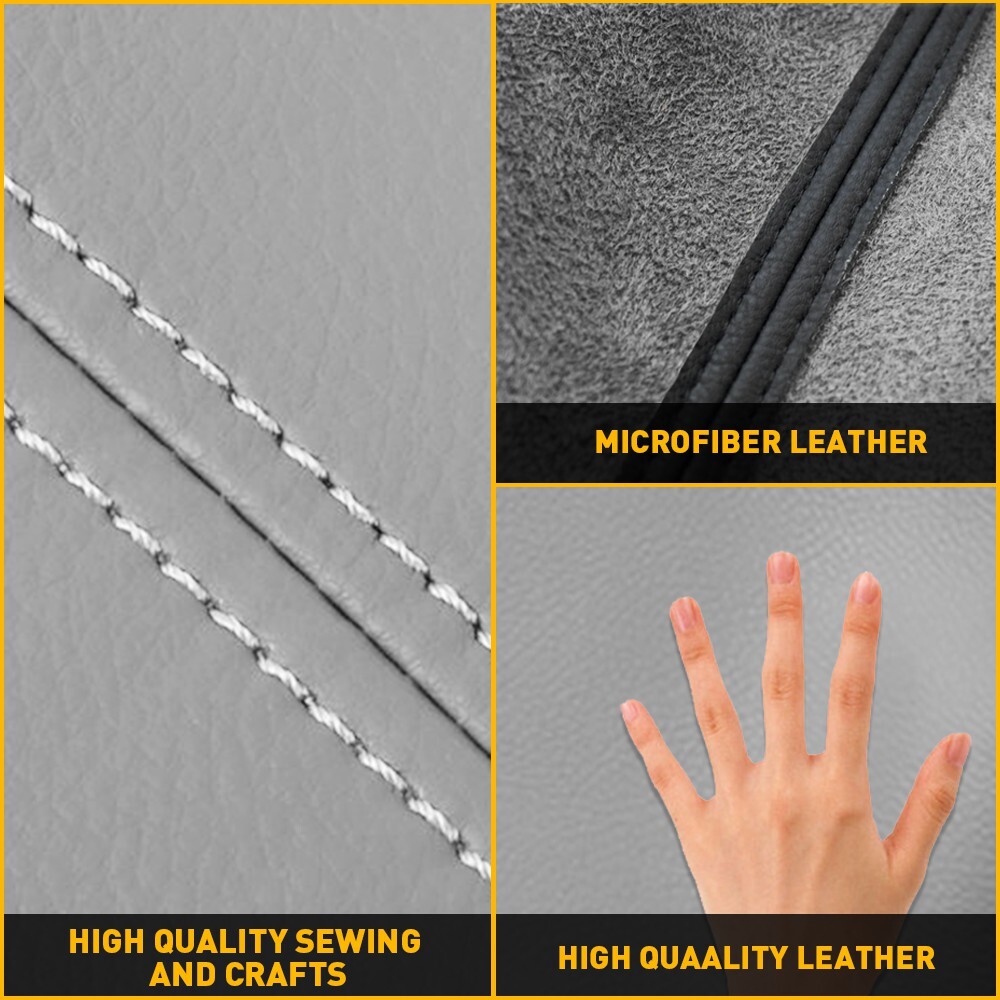 Fits 2008-2013 Toyota Highlander Leather Center Console Lid Armrest Cover Gray D