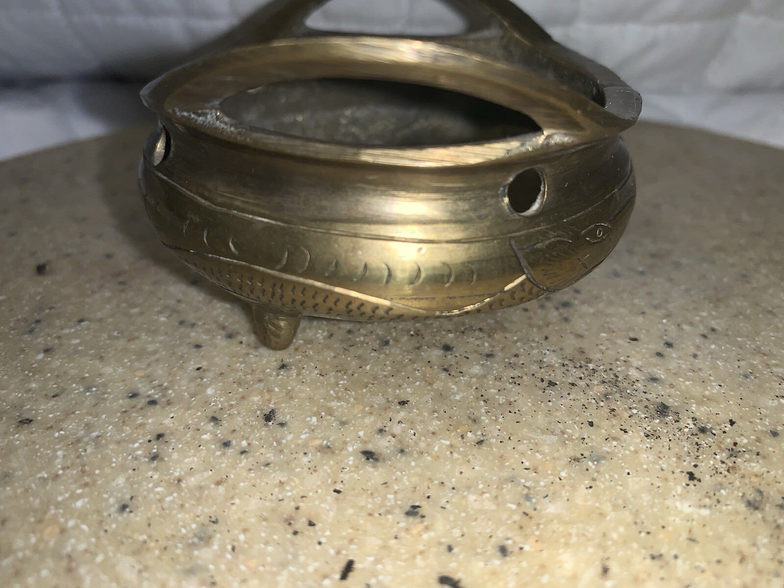 Vtg Chinese Small Brass Censer Tripod Incense Burner Xuande Reign 6 Hallmarks