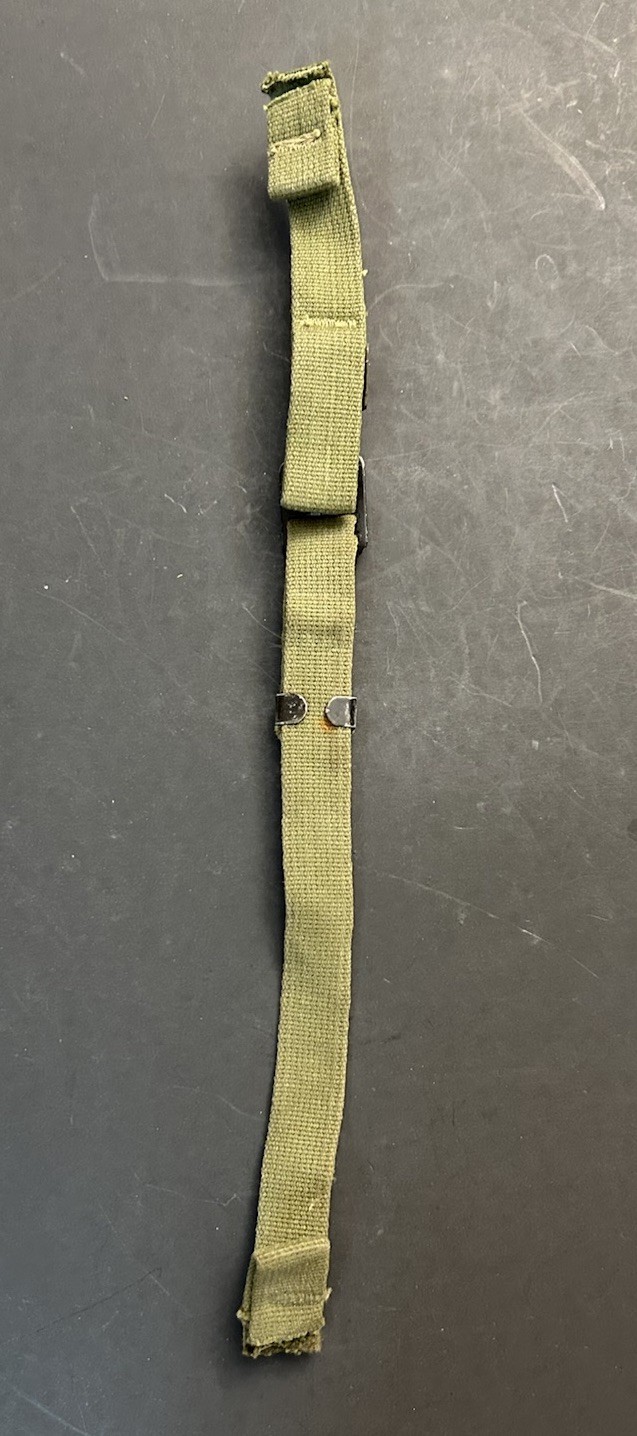 ONE Used Late WWII OD7 Ball & Catch ChinStrap set for US GI M1 Steel Helmet