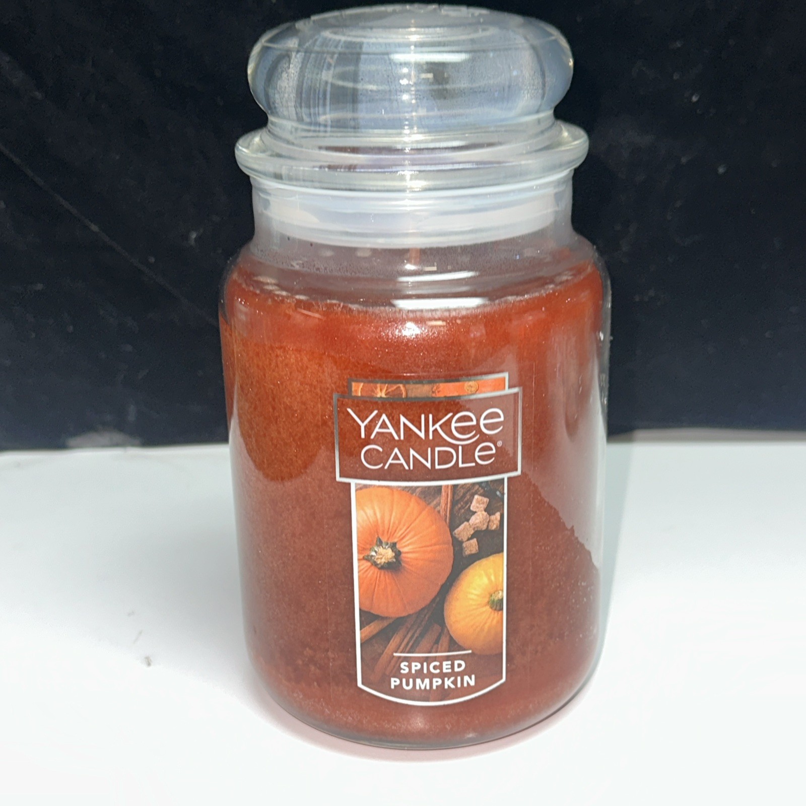 LOT OF 2-NEW-Yankee Candle SPICED PUMPKIN Large Jar 22oz Orange Housewarmer
