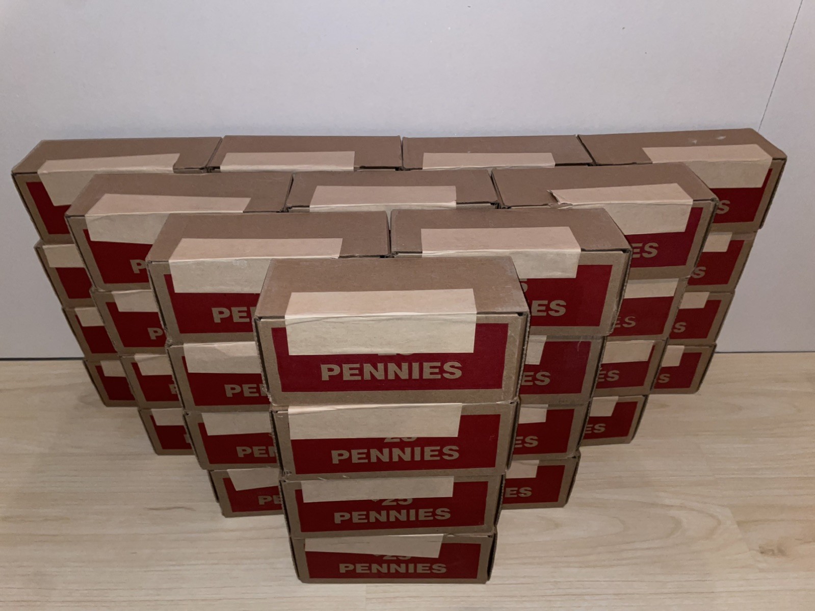 SEALED Bank Box of Pennies $25 Face Unopened Unsearched Lincoln Cents