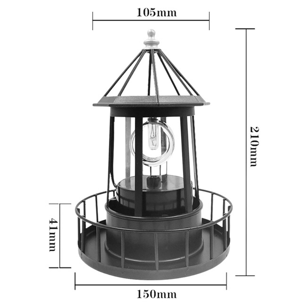 LED Solar Rotating Lighthouse Light Solar Outdoor Garden Decoration