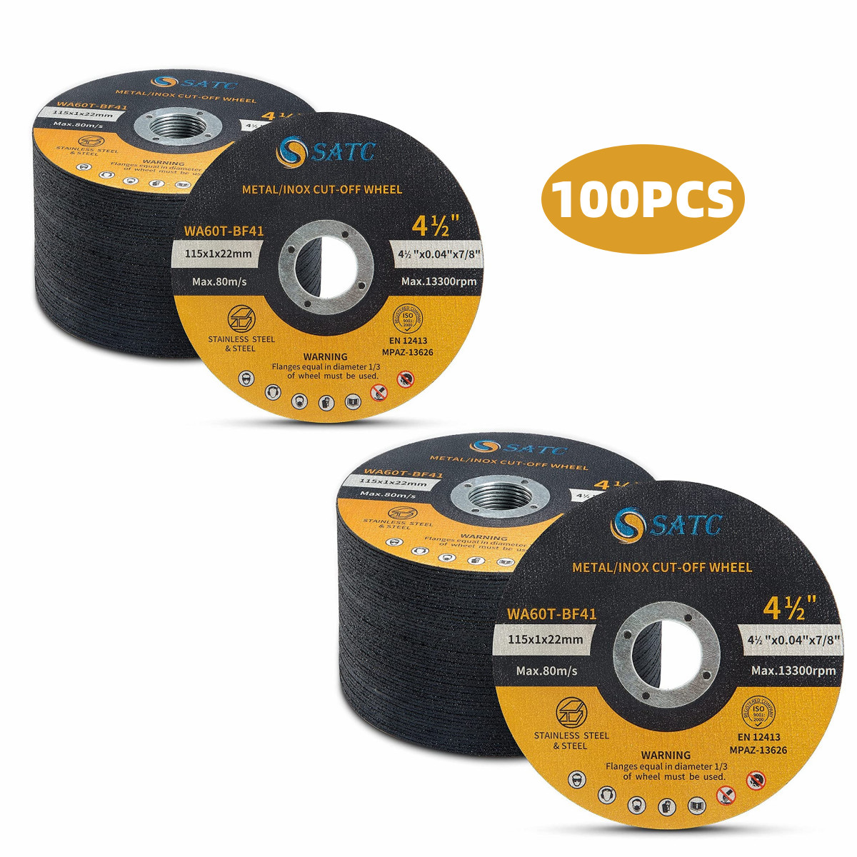 500PACK 4-1/2" x .040" x 7/8" Cut off Wheels Stainless Steel Metal Cutting Discs