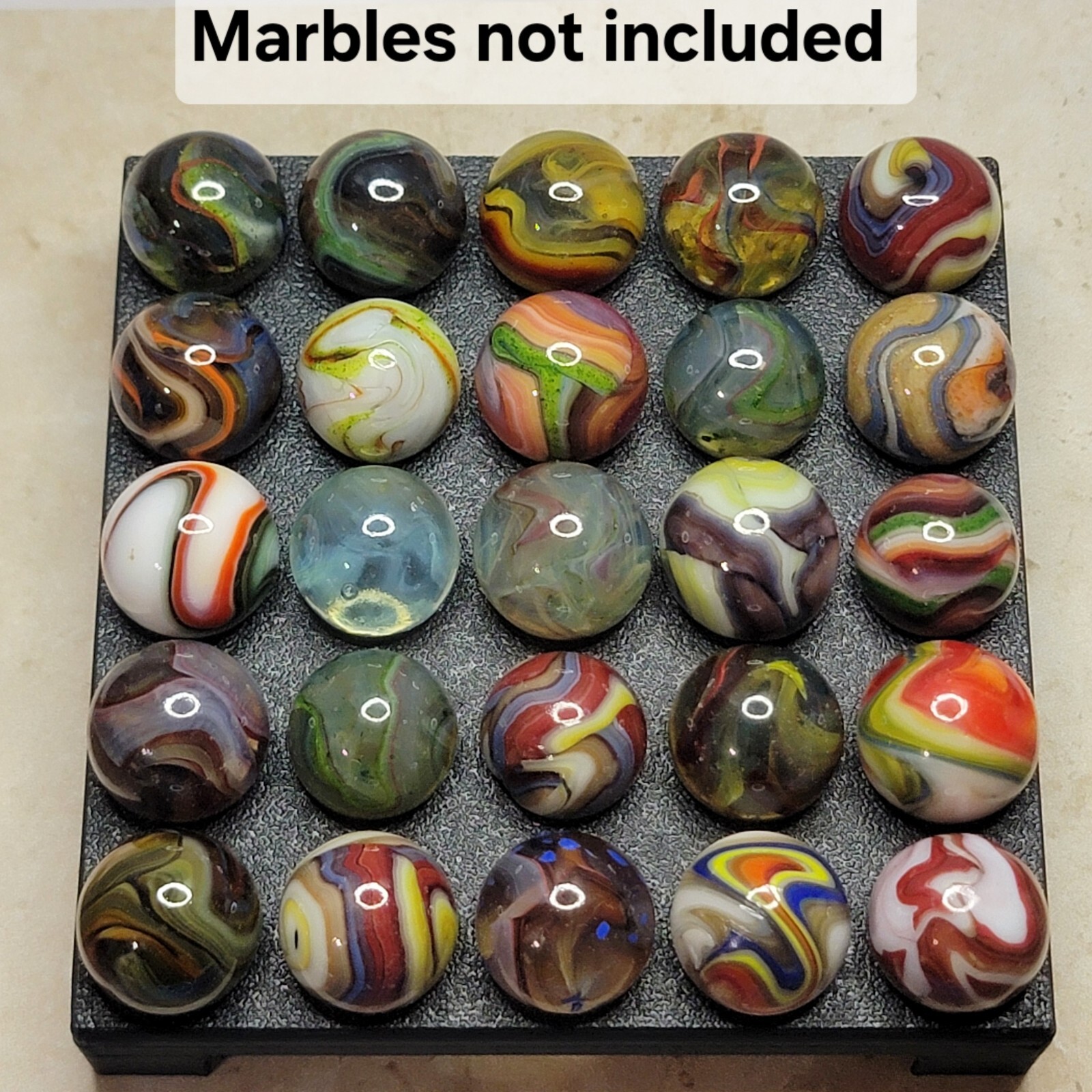 Pack of 4 Displays for Marbles - Each Display Holds 25 Marbles - For 5/8" - .74"