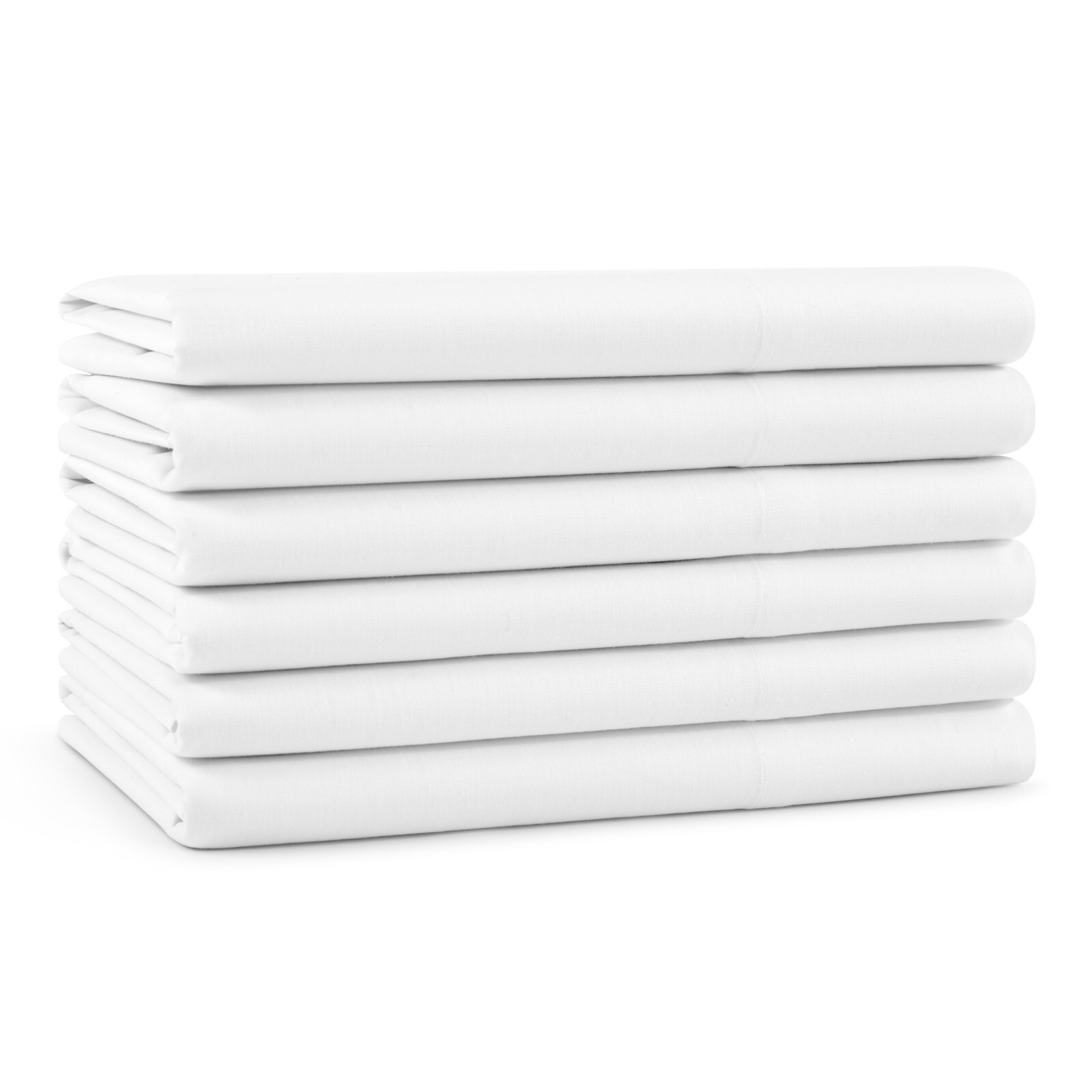 Cotton Sateen Pillowcases, Size Options, White, Packs of 12 and Bulk Cases of 72