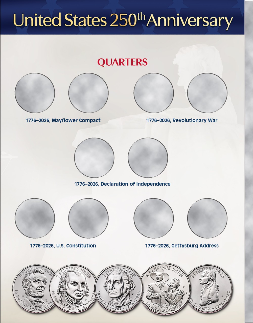 Official Whitman® Coin Folder-United States 250th Anniversary: 2026 Single Mint