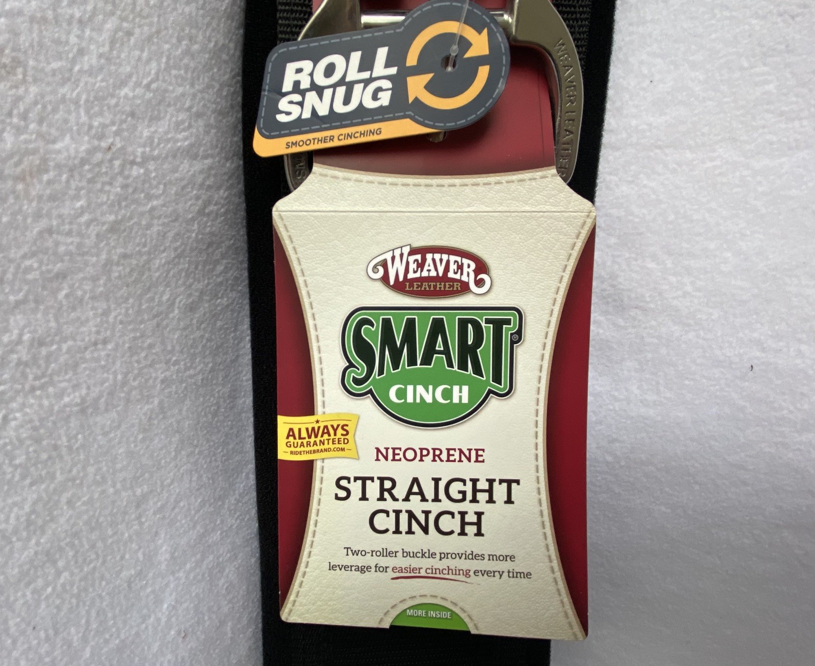 NEW 30" WEAVER Black Neoprene Smart CINCH With ROLL SNUG Buckle~Removable Back