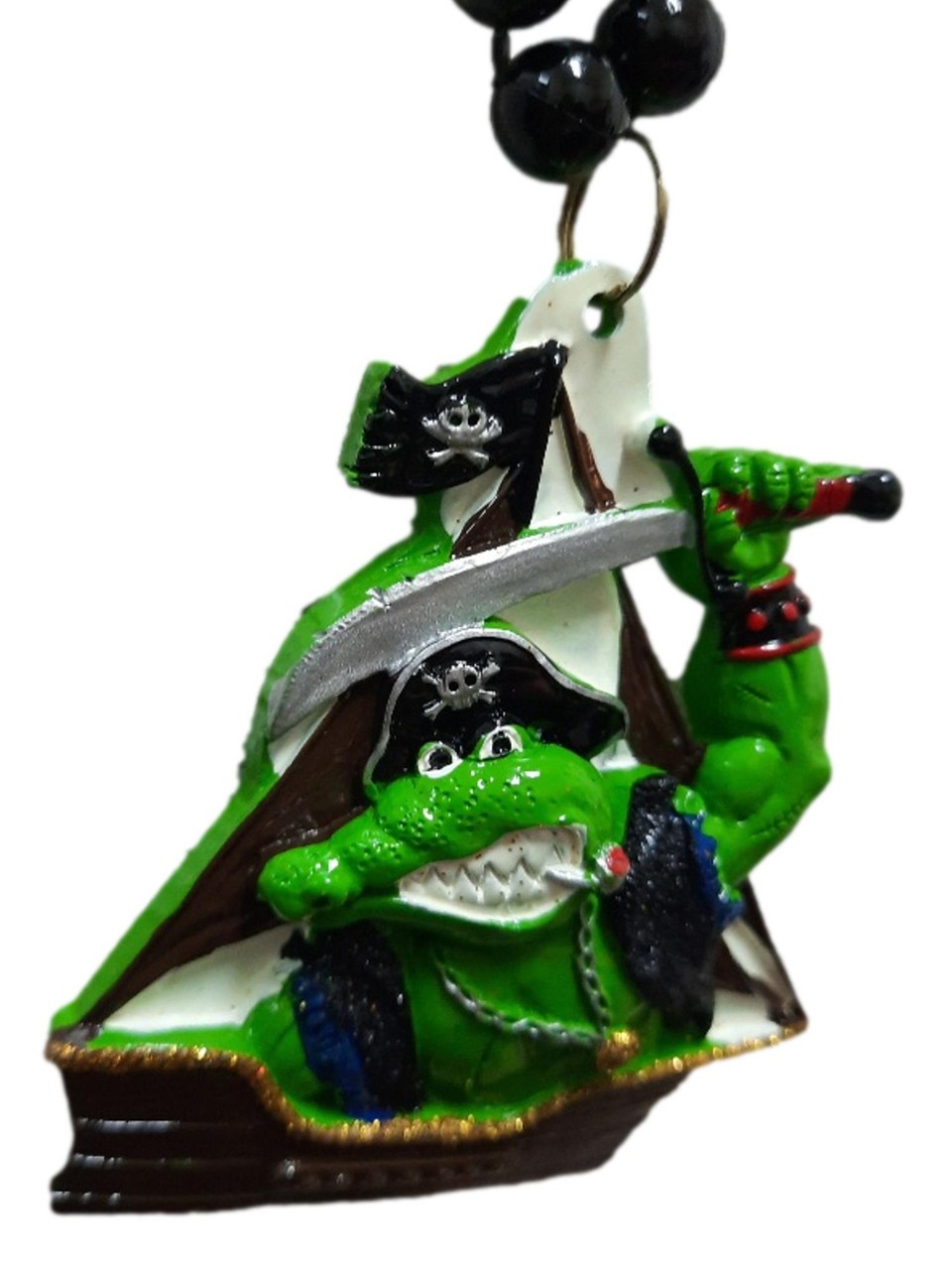 Alligator Pirate Ship Gator Gasparilla Mardi Gras Necklace Beads