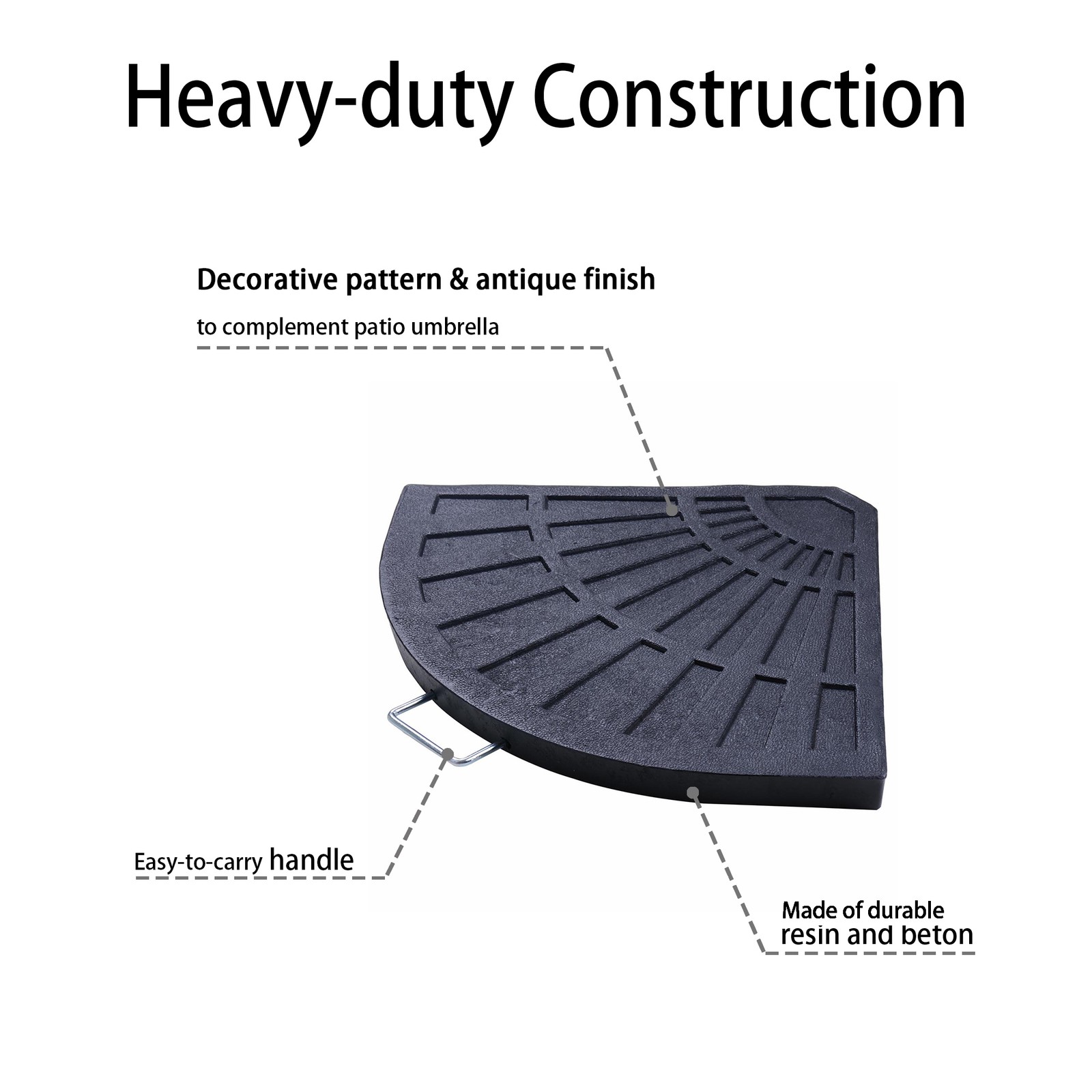 4PCS Patio Umbrella Base Offset Heavy Duty Cantilever Stand Concrete Weight