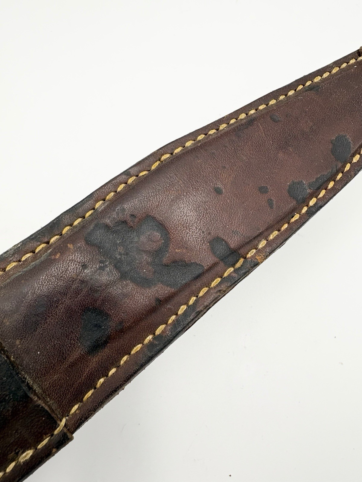 WWII Military Fighting Knife Theater Made Pacific ? w/ Leather Sheath