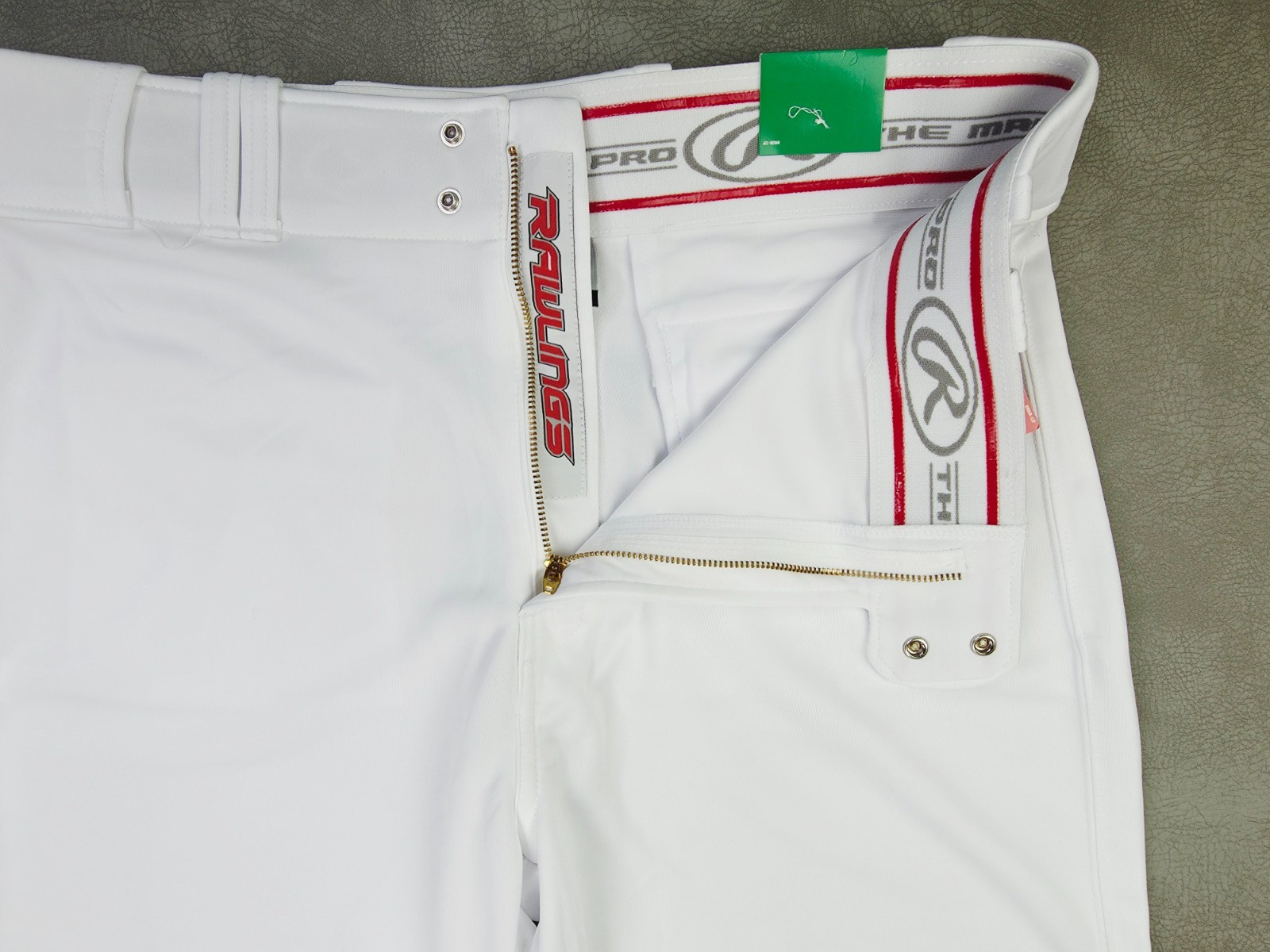 Rawlings Size Large Mens White Baseball Knickers Embroidered Logo Pants NWT