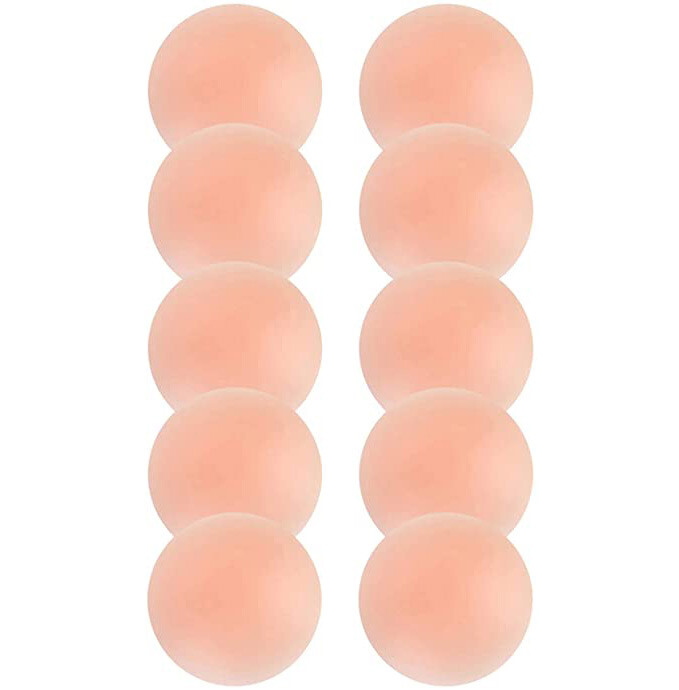 5 Pairs Nippleless Cover Pasties Women Reusable Adhesive Silicone Nipple Round