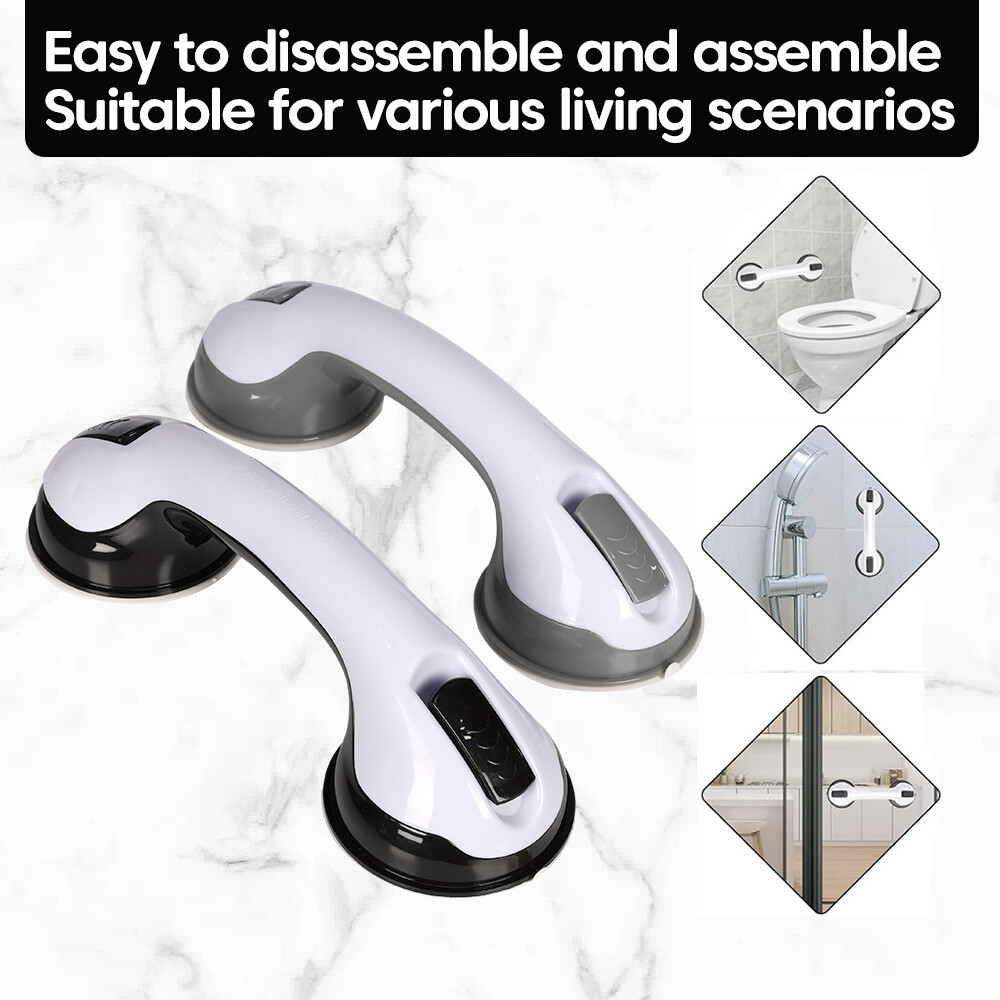 2Pack Shower Grab Bar 12" Showers Suction Bar Handle Bathroom Safety Grip Handle