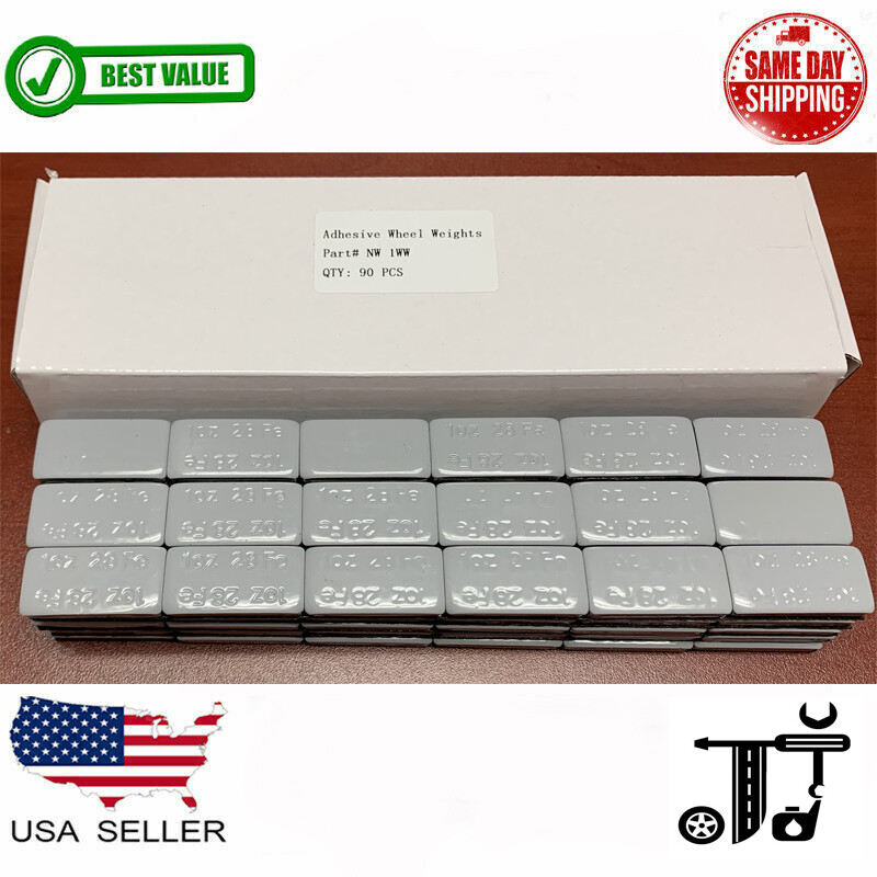 1 BOX 1 OZ GRAY WHEEL WEIGHTS STICK-ON ADHESIVE TAPE LEAD-FREE 90 PIECES