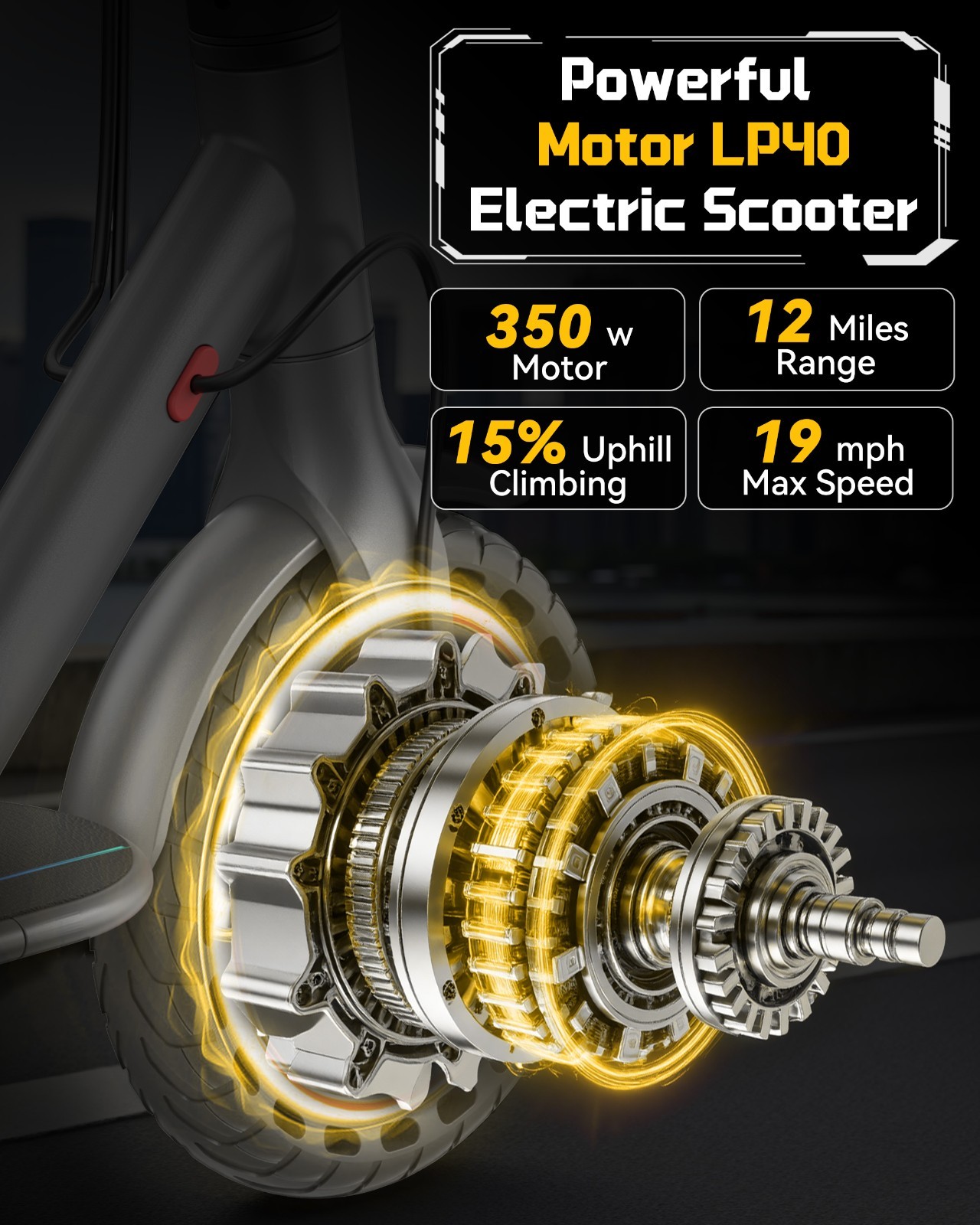 Ladped Foldable LP40 Electric Scooter 350W 20KM Adult Folding E-Scooter 19mph