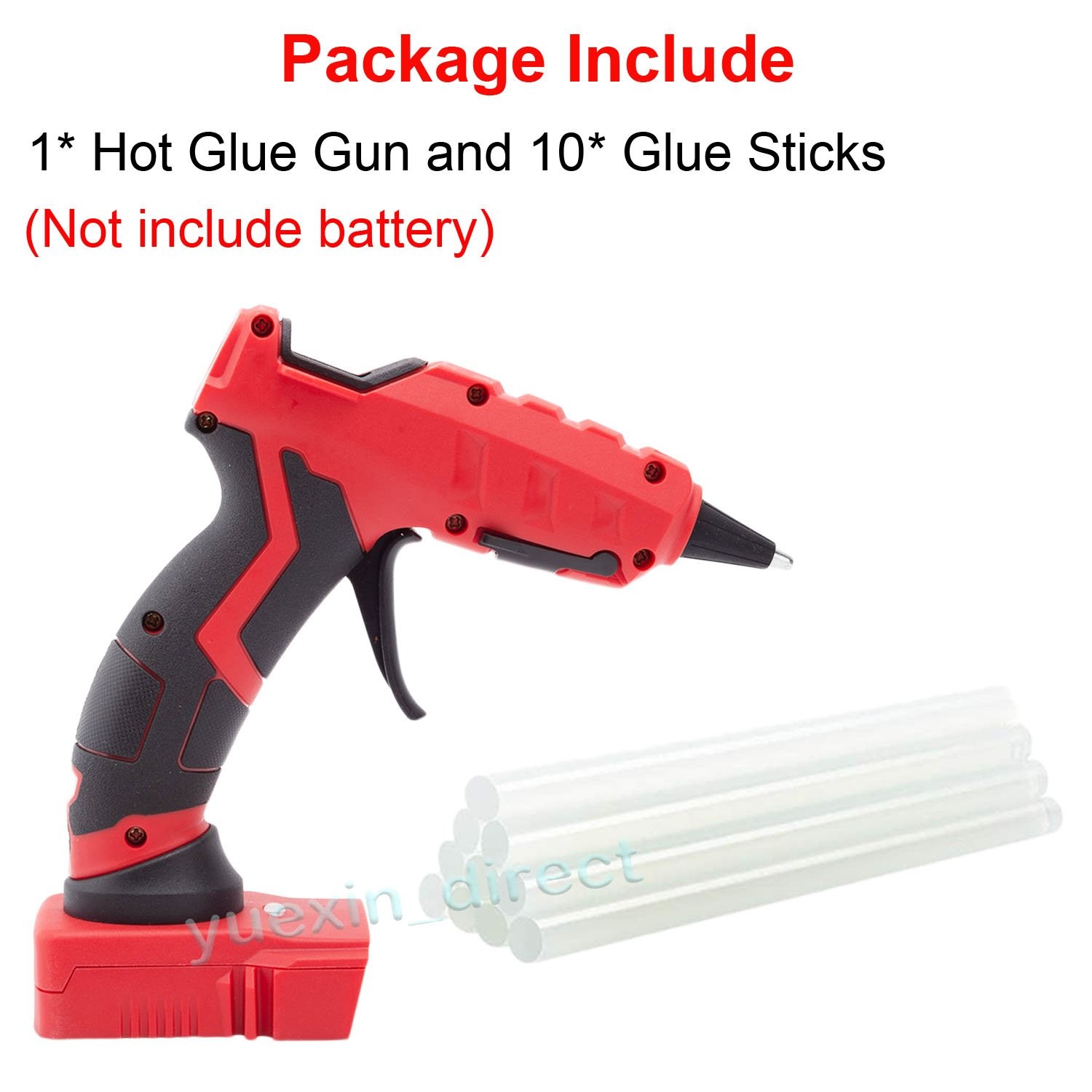 Cordless Hot Melt Glue Gun W/10 Sticks Heat Gun For Milwaukee 18V Li-ion Battery