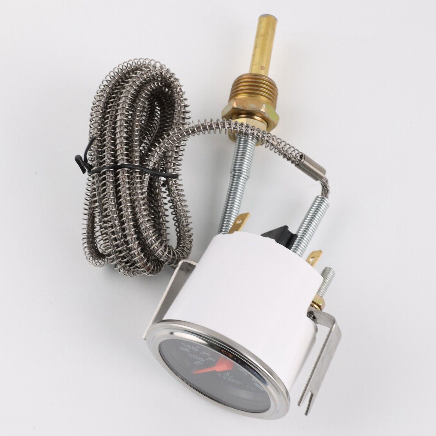 2'' 52mm Chrome Pointer Water Temp Temperature Gauge Mechanical Black Face ℃ / ℉