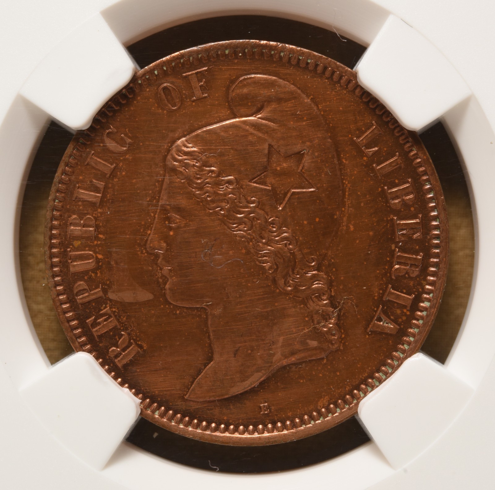 1890 E Liberia Cent '1 Cent in Wreath Copper Pattern' NGC Specimen Details