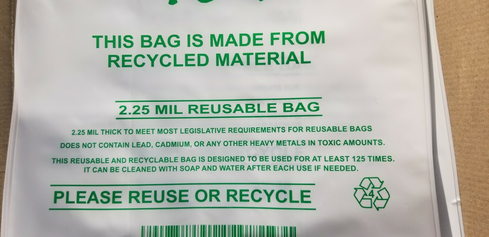 MyBrownBoxes 50pcs LG Thick (2.25Mil) "Reusable" Plastic Shopping Bags, 12x7x23