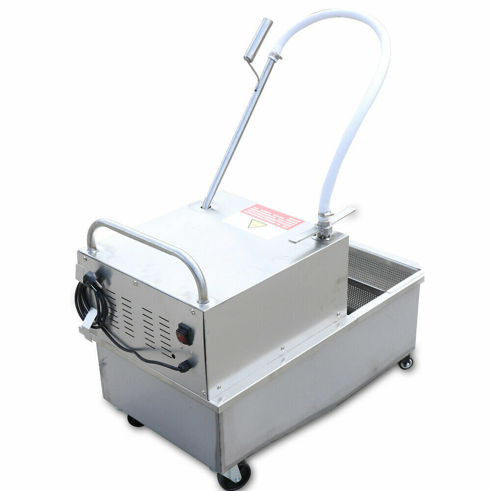 55L Portable Fryer Oil Filter Cart Machine Commercial Fried Filtration System