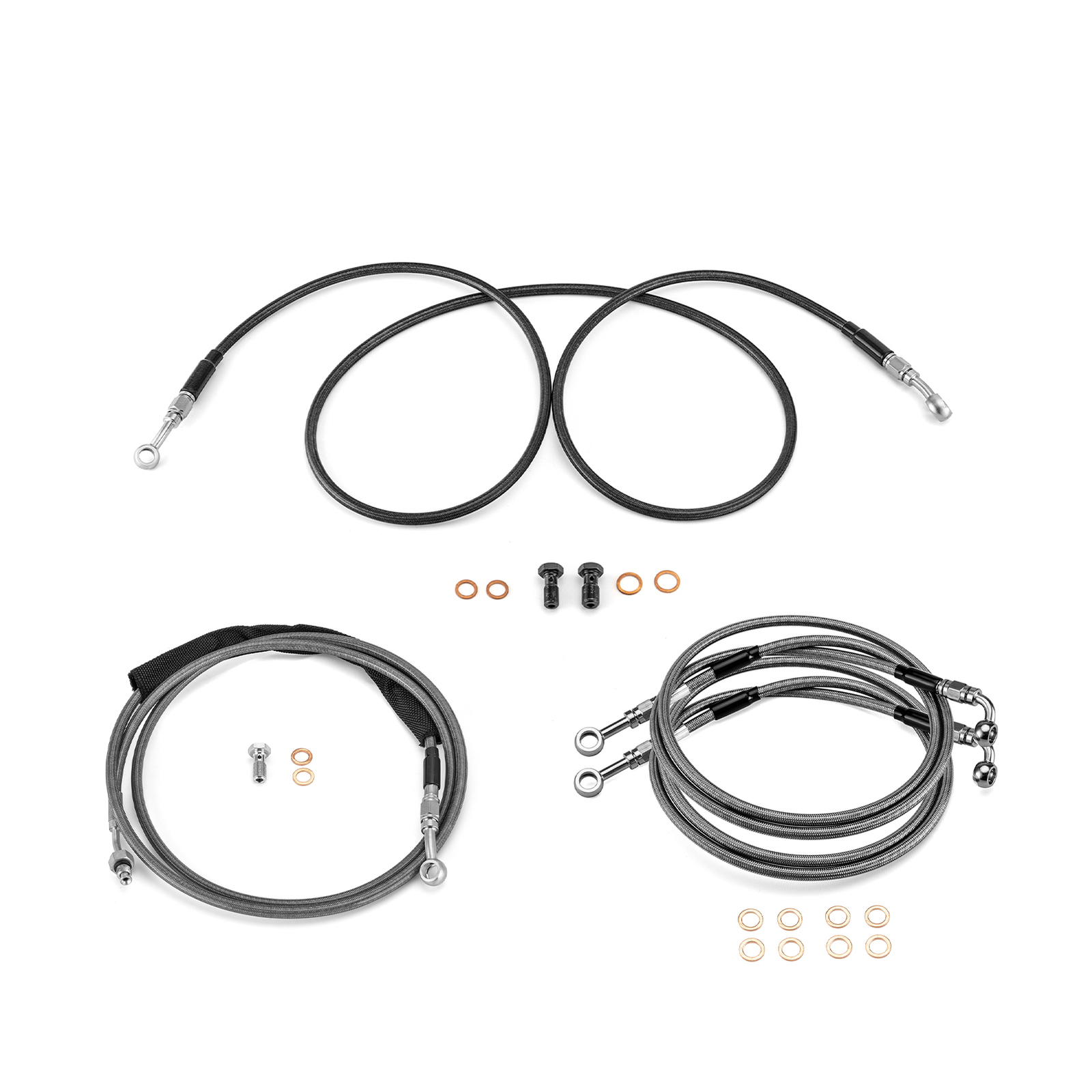 12"-14" Handlebar Hydraulic Clutch & Brake Lines for 14-16 Harley Touring ABS